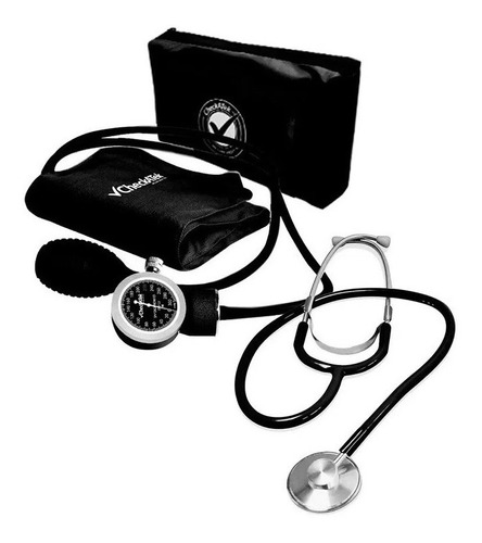 Kit Simple Baumanómetro Aneroide Económico Negro Checkatek