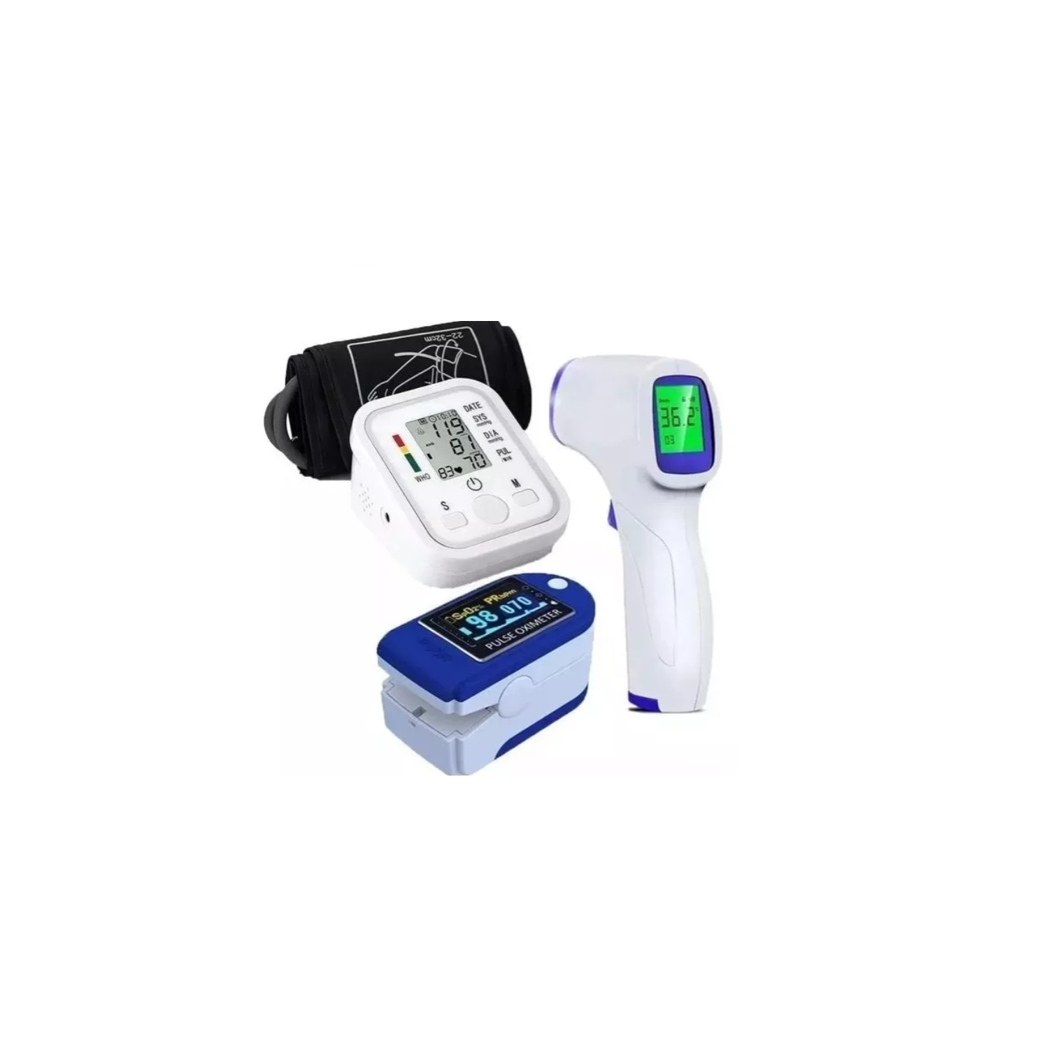 Monitor de Presión Arterial con Oxímetro Saturómetro y Termómetro - Venta Internacional