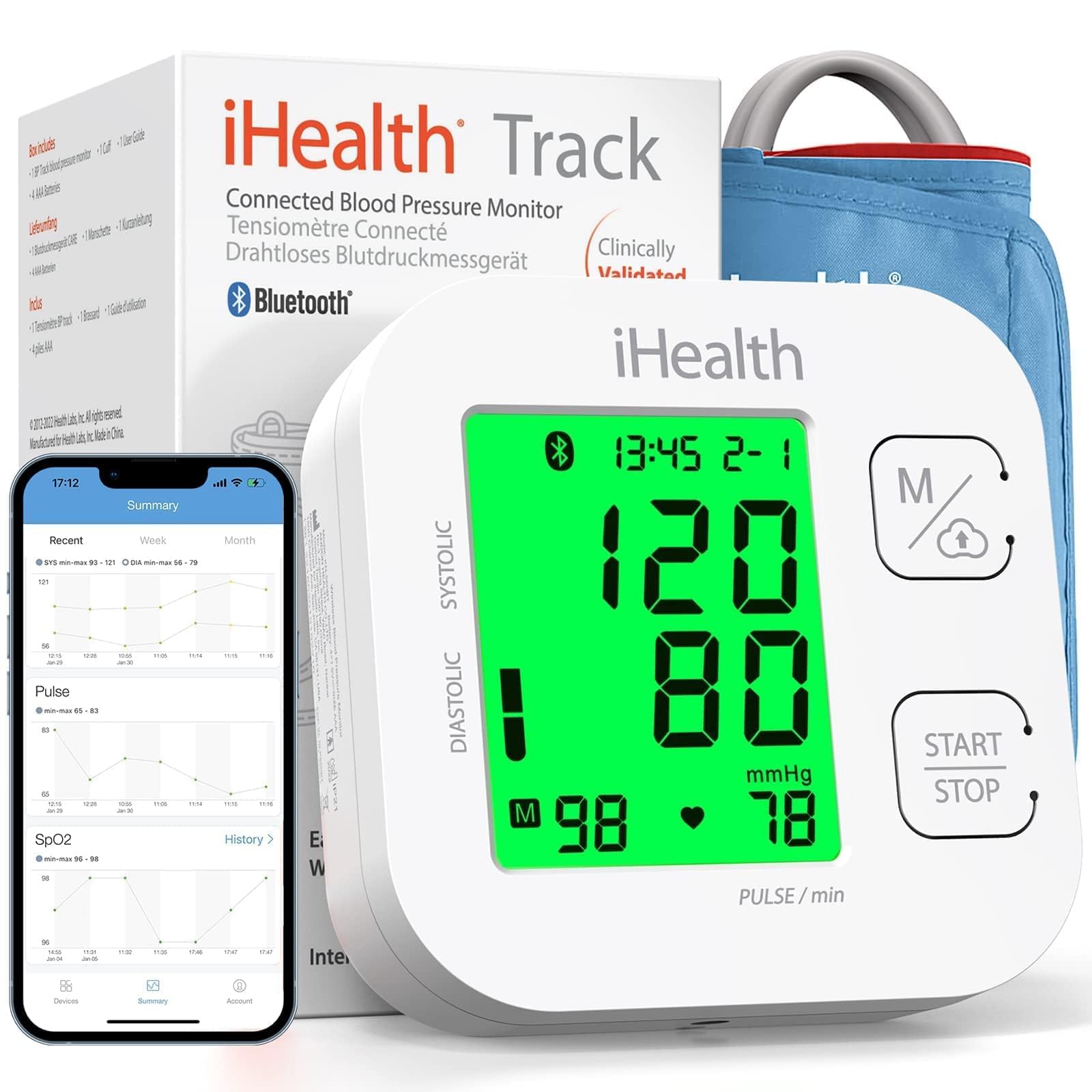 Monitor de Presión Arterial Ihealth Track Smart Upper Arm - Venta Internacional