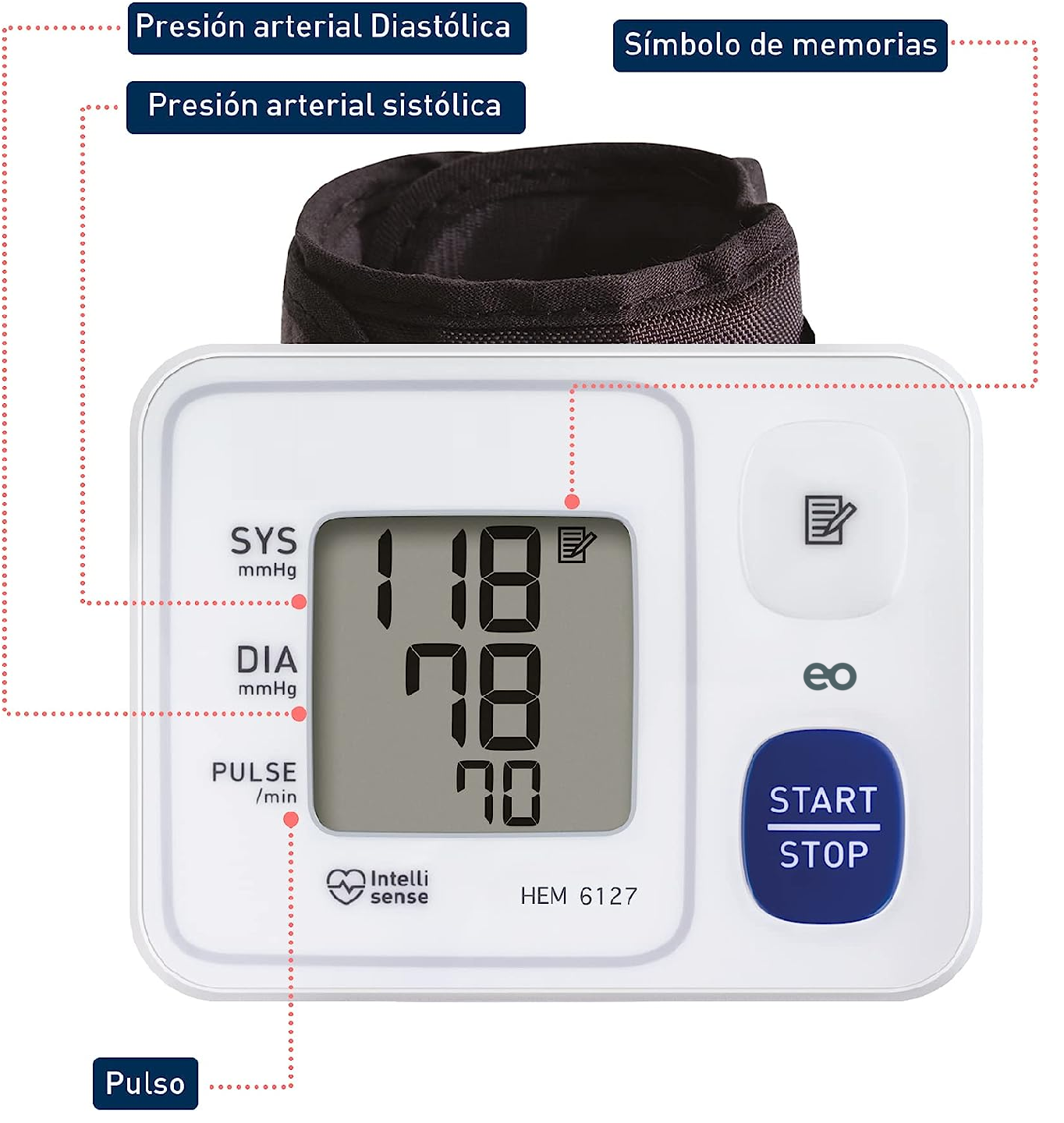 Foto 4 pulgar | Monitor De Presión De Muñeca Eo Safe Imports Esi-7016-1 Blanco