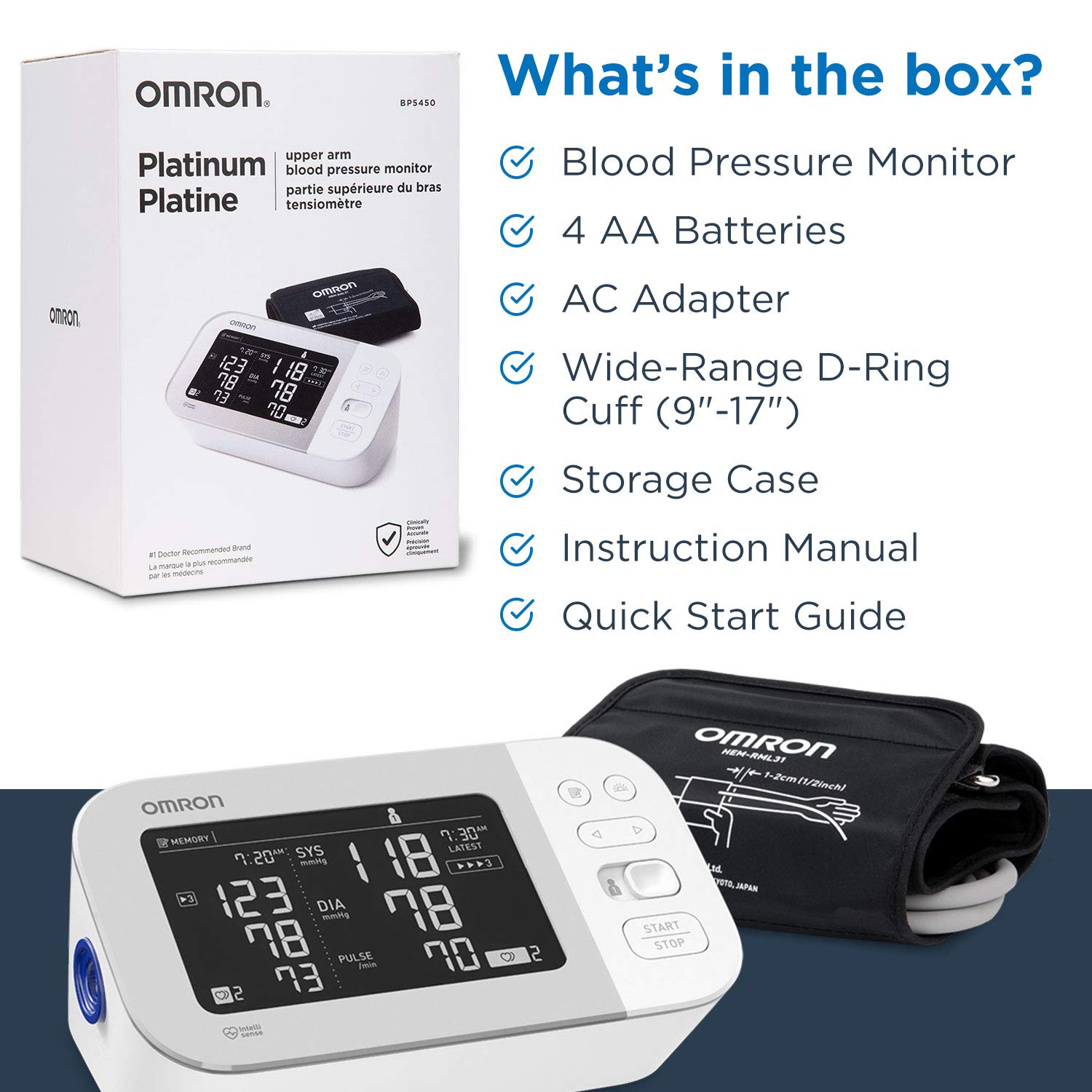 Foto 6 | Manguito Omron Platinum Para La Parte Superior Del Brazo Con Monitor De Presión Arterial - Venta Internacional.