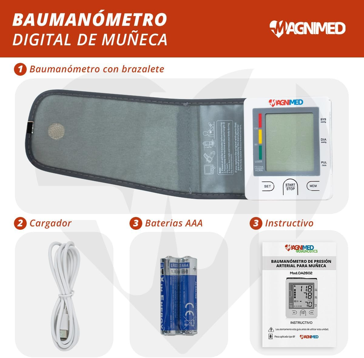 Foto 7 pulgar | Baumanómetro Digital De Muñeca - Incluye Estuche