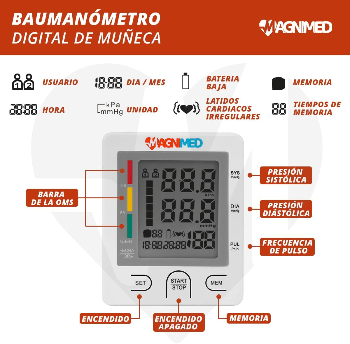 Foto 8 pulgar | Baumanómetro Digital De Muñeca - Incluye Estuche