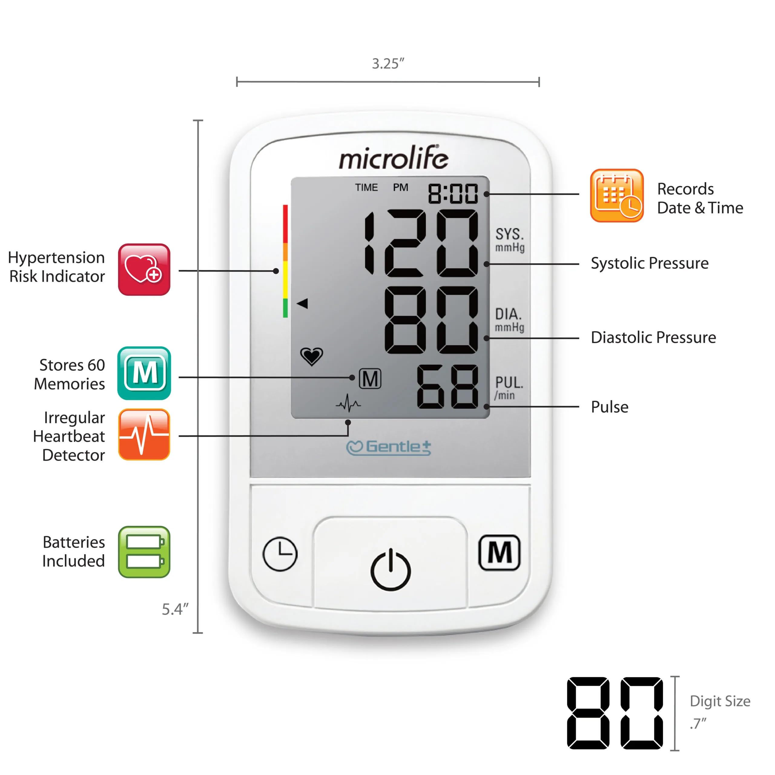 Foto 4 pulgar | Monitor De Presión Arterial Microlife Bpm2 Automatic Digital - Venta Internacional.