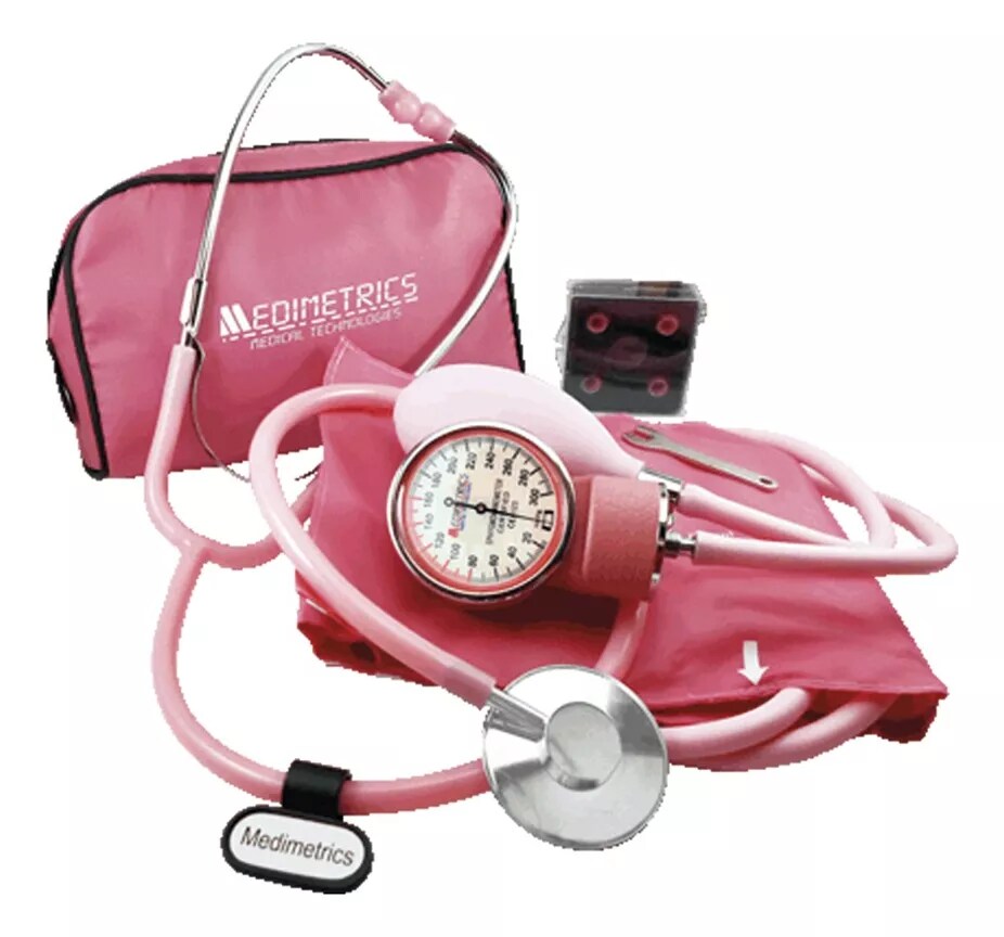 Kit Baumanómetro Aneroide Estetoscopio 5881 Medimetrics Rosa $430