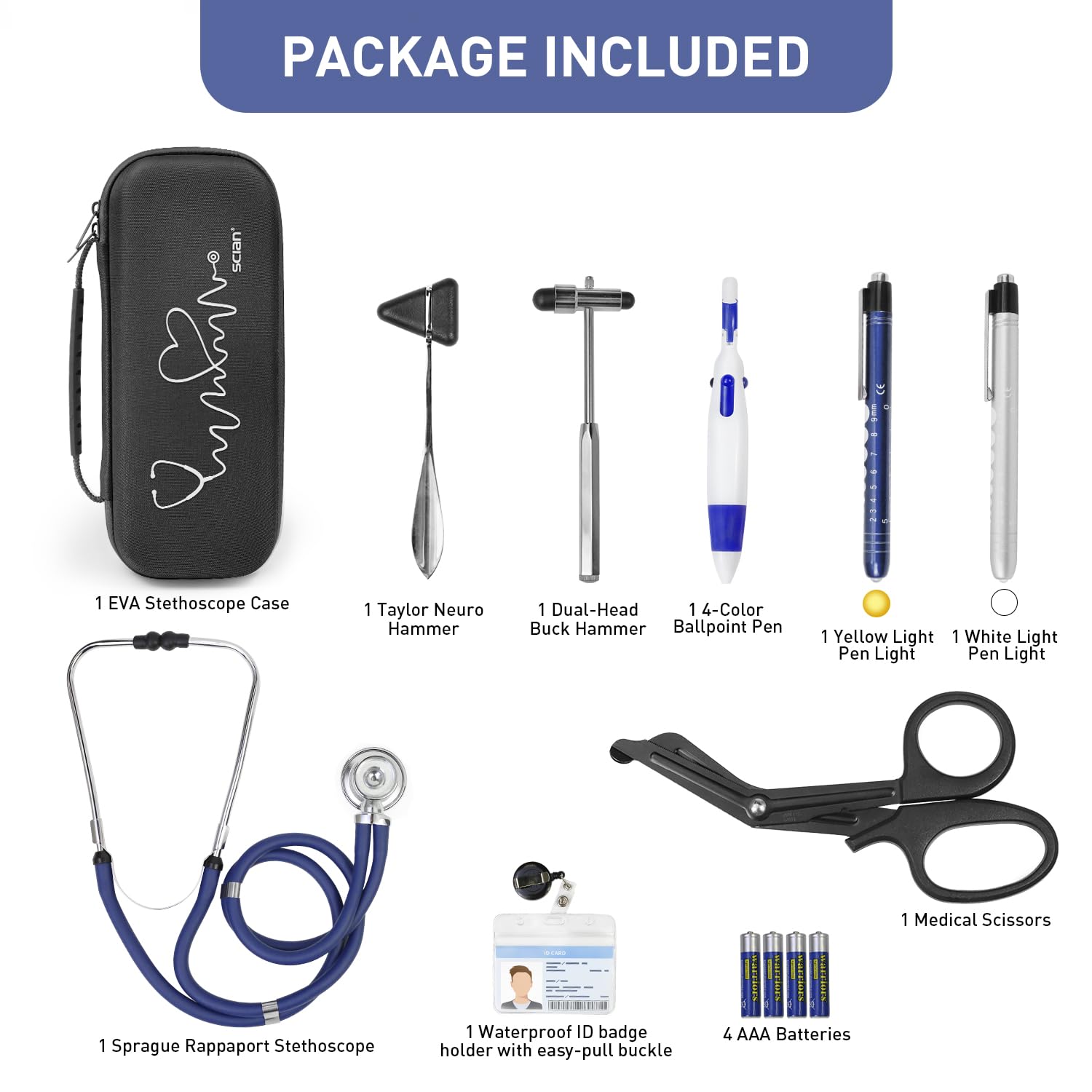Foto 4 pulgar | Kit De Estuches Para Estetoscopio Scian, 13 Piezas Con Estetoscopio Y Suministros - Venta Internacional.