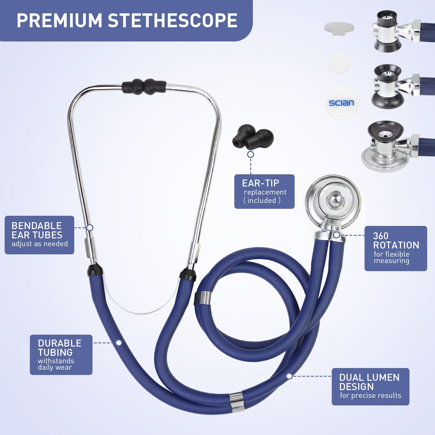 Foto 5 | Kit De Estuches Para Estetoscopio Scian, 13 Piezas Con Estetoscopio Y Suministros - Venta Internacional.