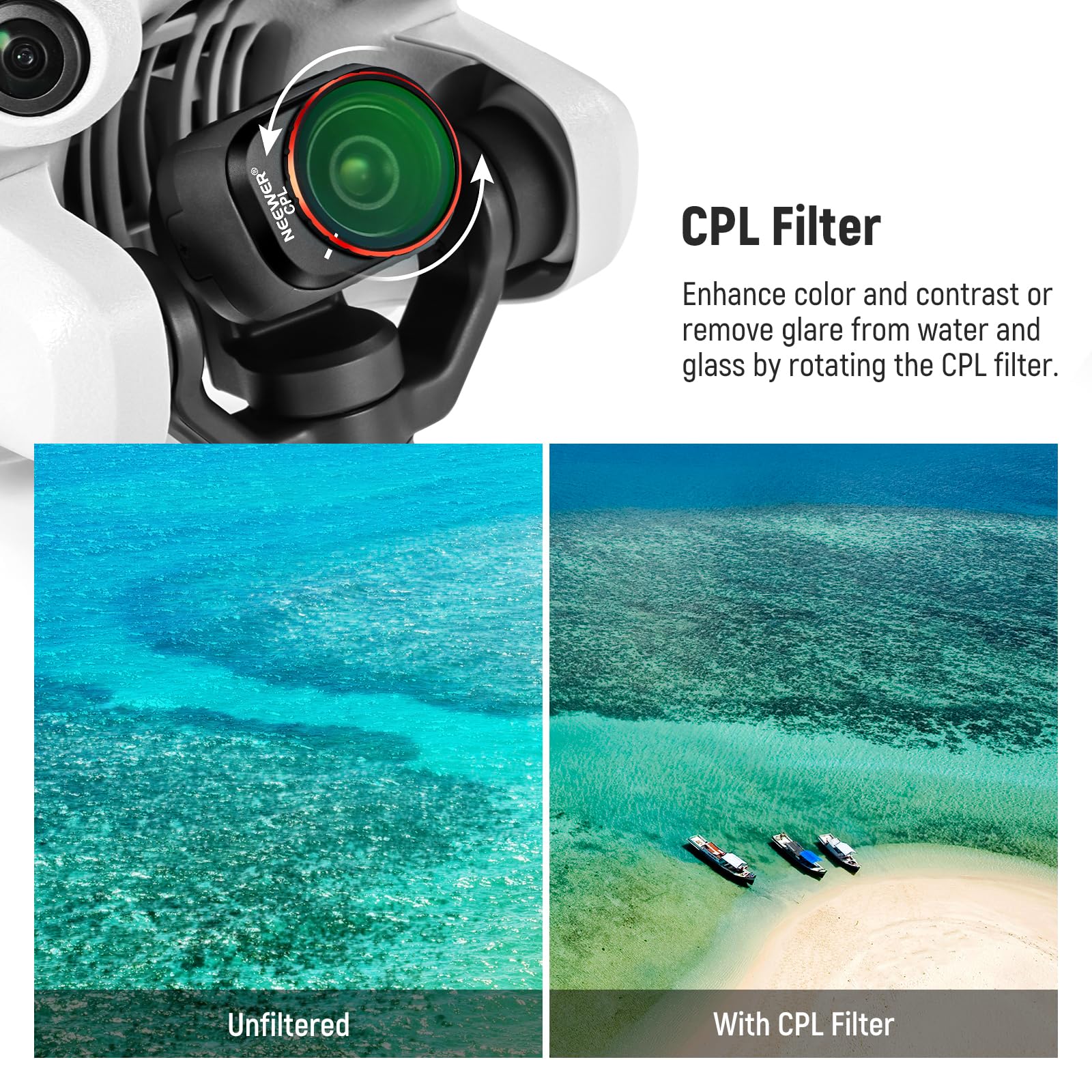 Foto 4 | Juego De Filtros Neewer Nd Y Cpl Compatible Con Dji Mini 4 Pro - Venta Internacional.