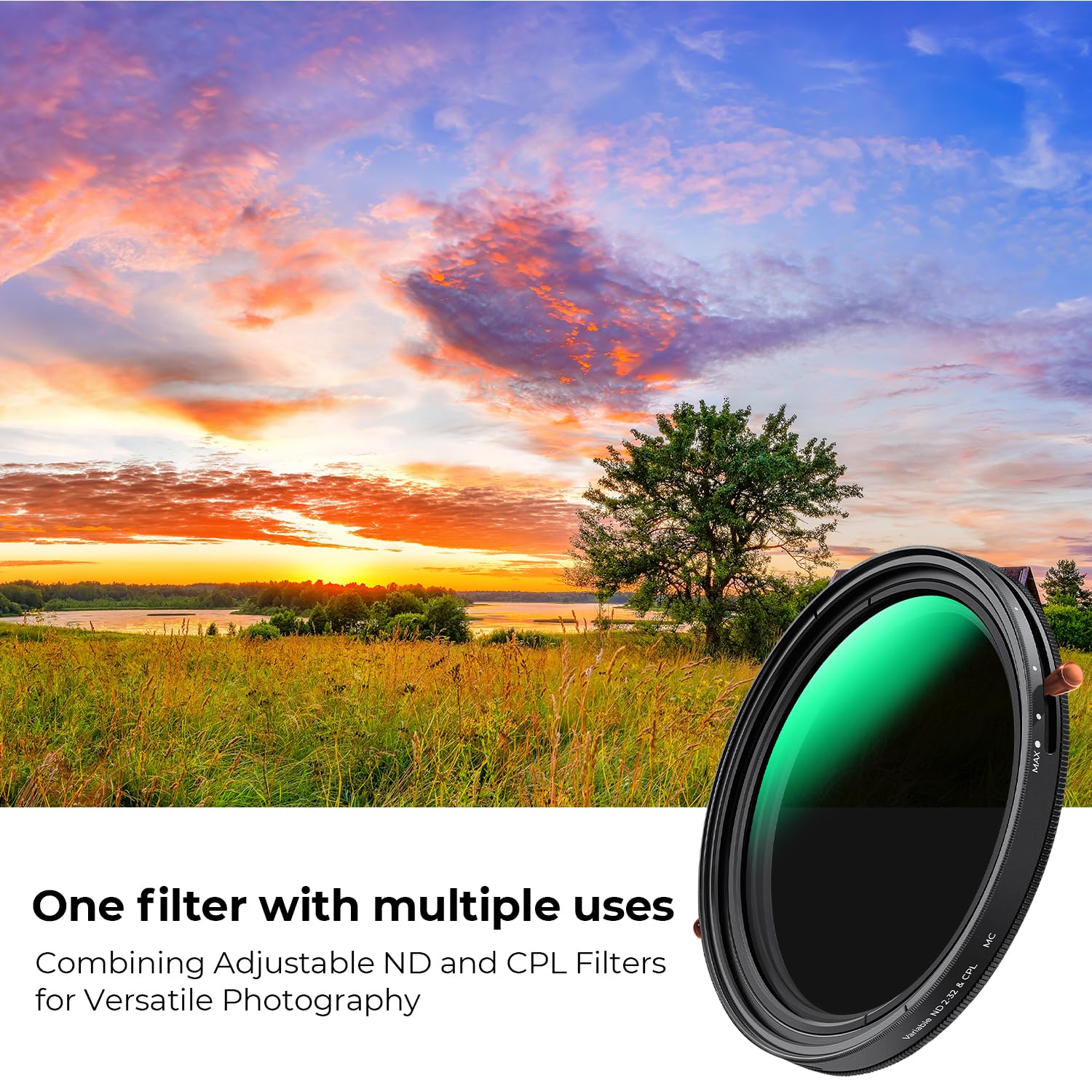 Foto 4 pulgar | Filtro K&f Concept Variable Fader Nd2-32 Nd 55 Mm + Cpl - Venta Internacional.