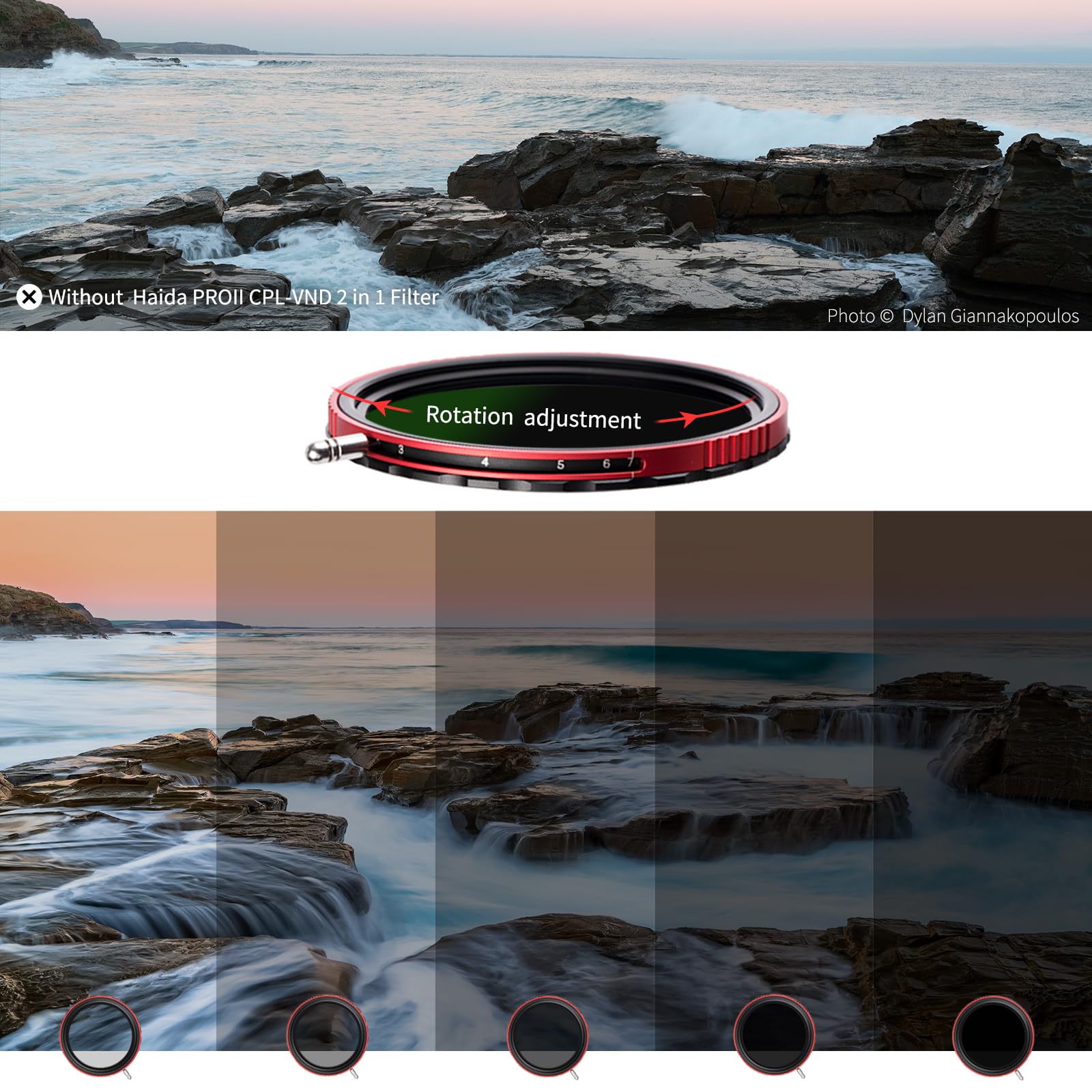 Foto 4 | Filtro Polarizador Circular Multicapa Haida Pro Ii + Vnd 82 Mm - Venta Internacional.