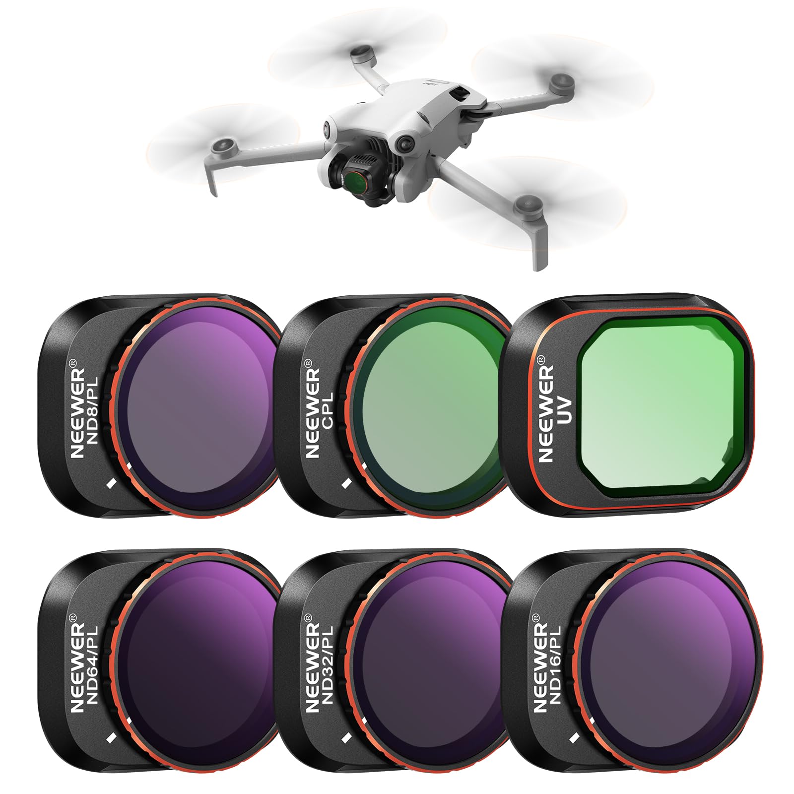 Juego De Filtros Neewer Nd/pl Compatible Con Dji Mini 4 Pro, Paquete De 6 - Venta Internacional.