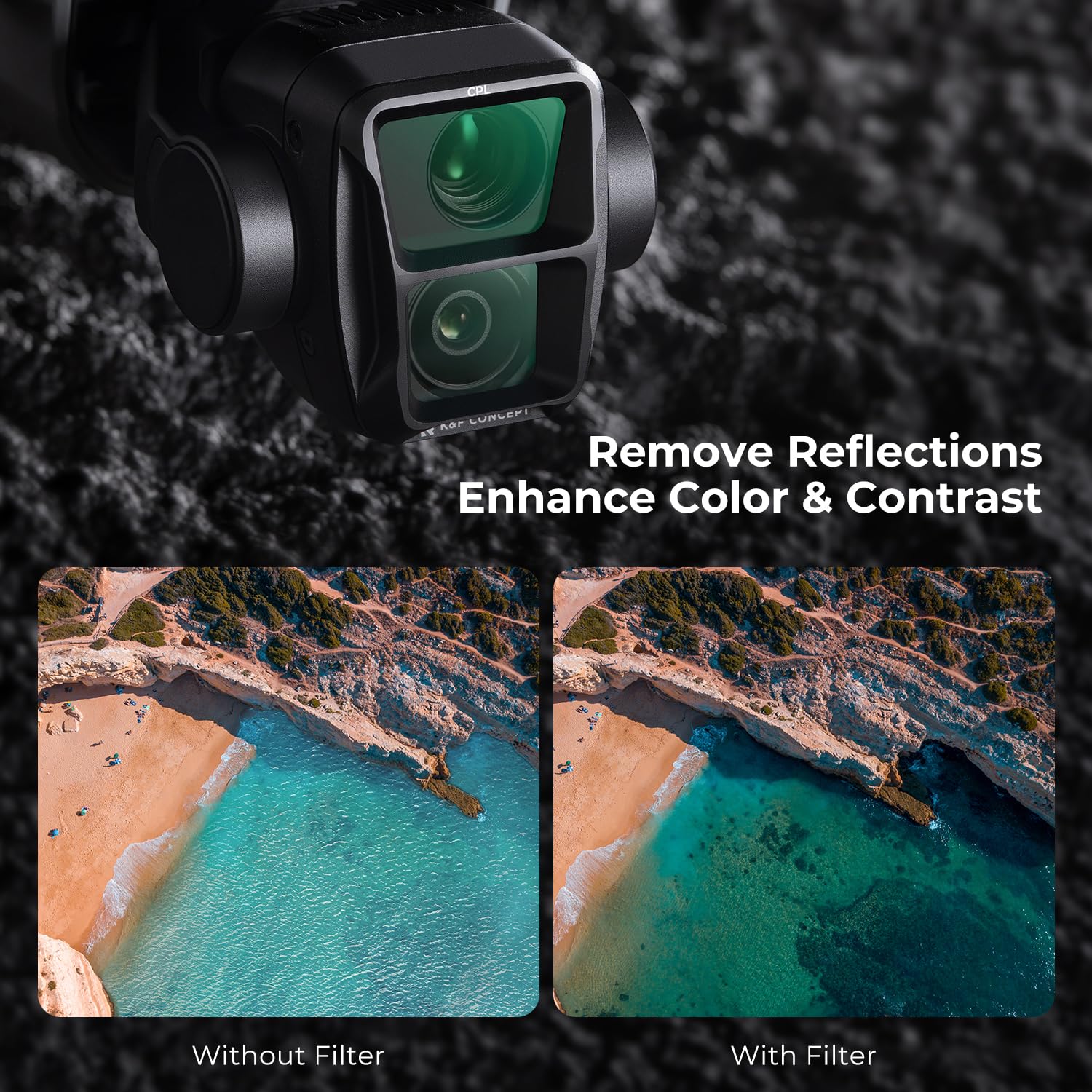 Foto 4 pulgar | Filtro Polarizador De Lente De Cámara K&f Concept Para Dji Air 3 - Venta Internacional.