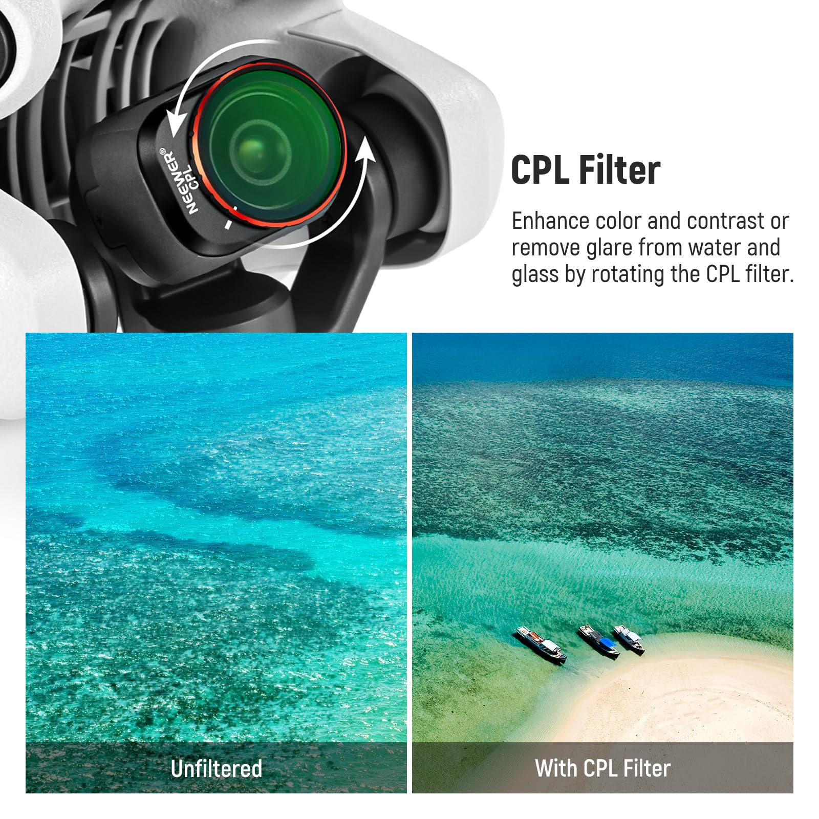 Foto 3 | Juego De Filtros Neewer Nd Y Cpl Compatible Con Dji Mini 4 Pro - Venta Internacional.