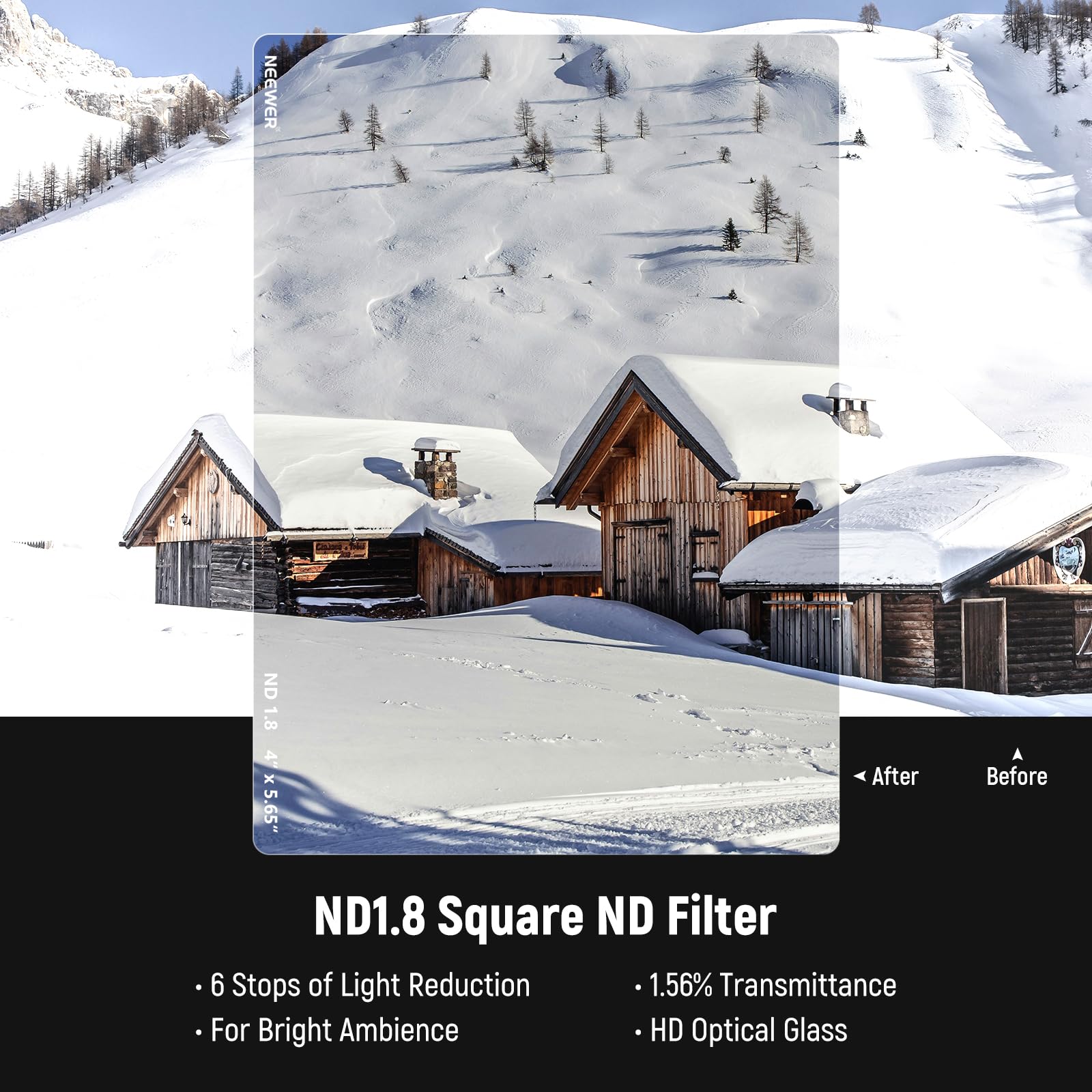 Foto 4 | Nd Filter Neewer De 4 X 5,65 3/6 Topes Cuadrados Para Caja Mate - Venta Internacional.