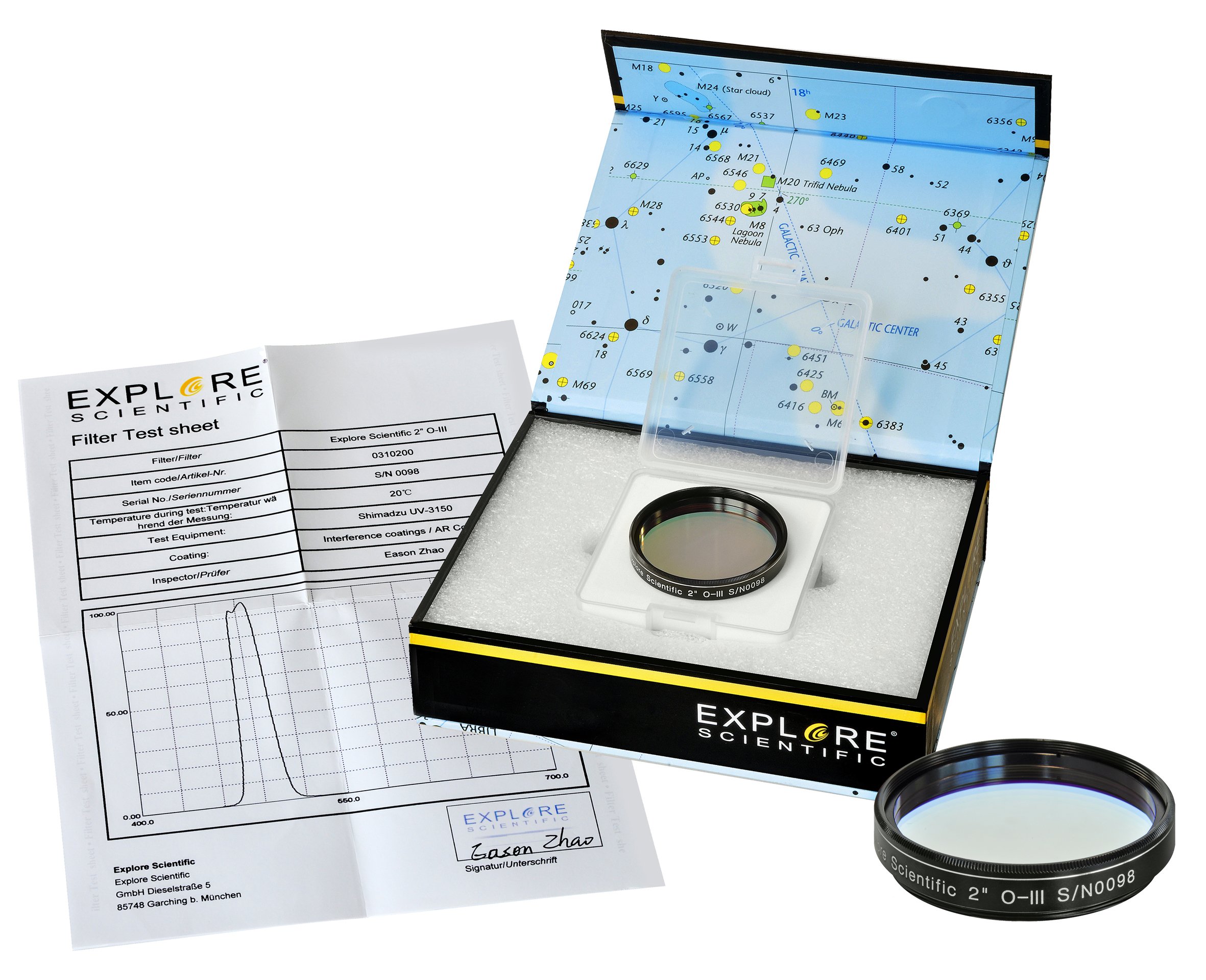 Filtro De Nebulosa Explore Scientific 2 O-iii 483-511 Nm 96,7% - Venta Internacional.
