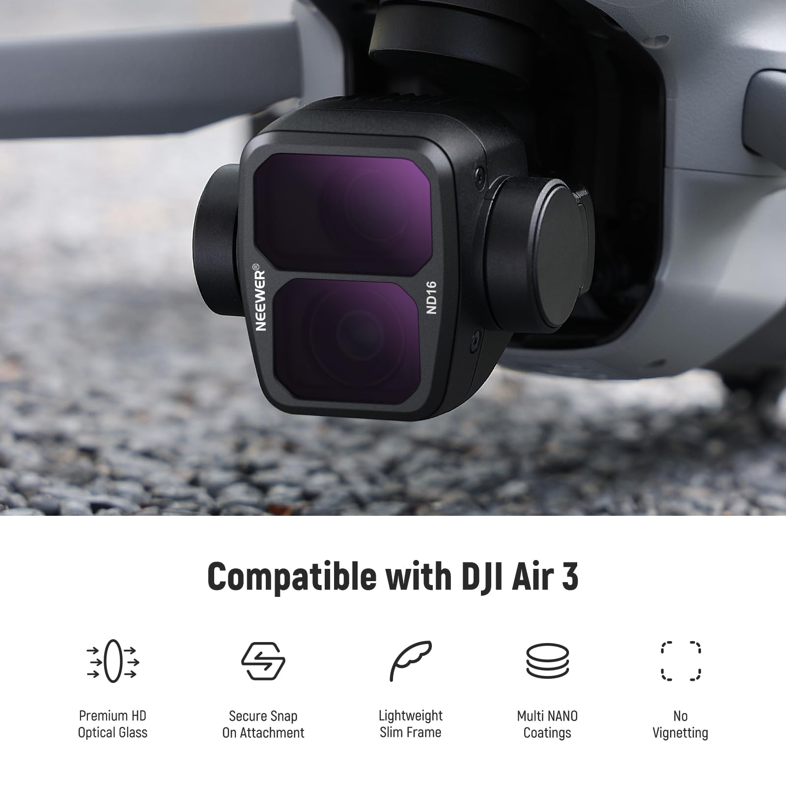 Foto 3 pulgar | Juego De Filtros Neewer Nd8 Nd16 Nd32 Nd64 Uv Cpl Para Dji Air 3 - Venta Internacional.