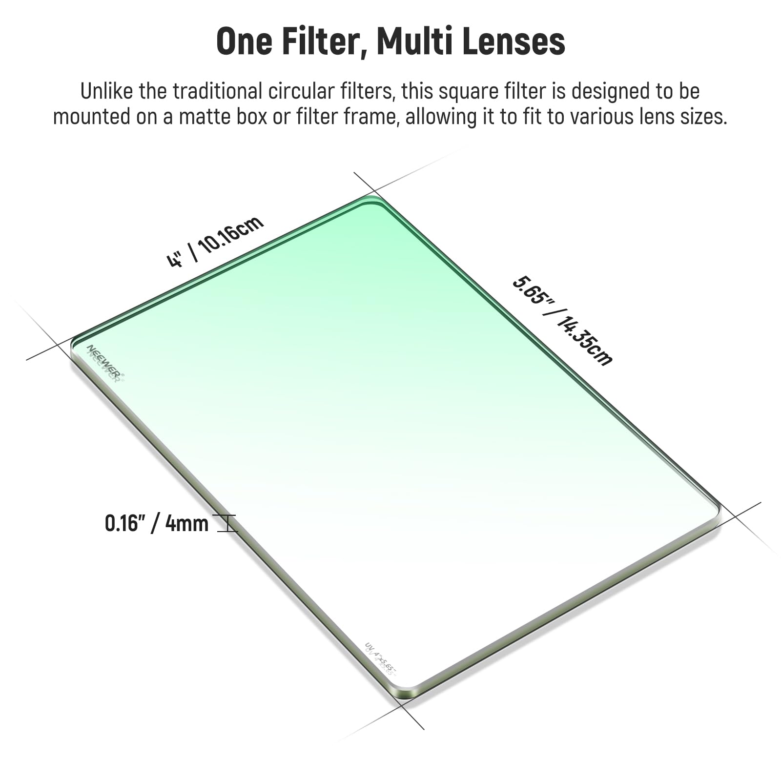 Foto 8 pulgar | Filtro Uv Neewer 4x5.65 Square Para Cinema Matte Box - Venta Internacional.