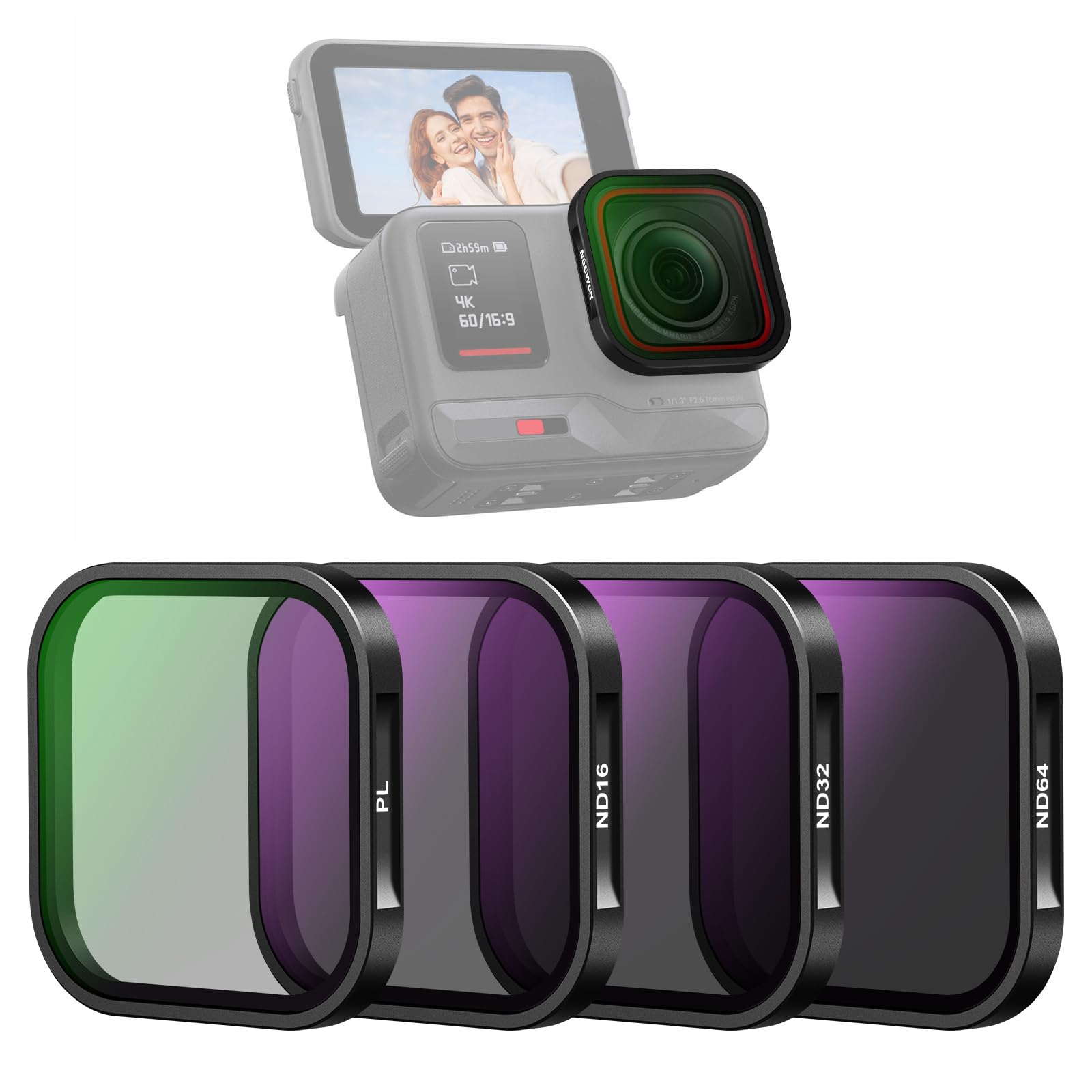 Juego De Filtros Neewer Nd Y Cpl Compatible Con Insta360 Ace Pro - Venta Internacional.