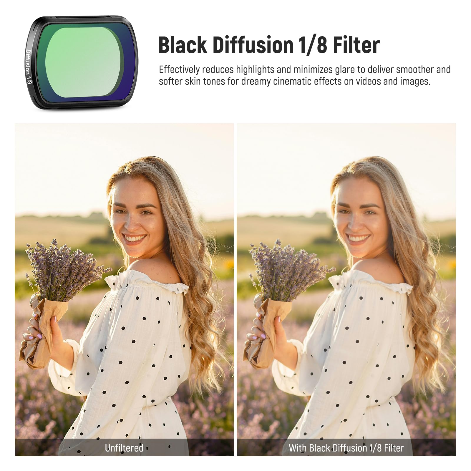 Foto 4 pulgar | Filtro Neewer Magnetic Black Mist Diffusion 1/8 Para Dji Osmo Pocket 3 - Venta Internacional.