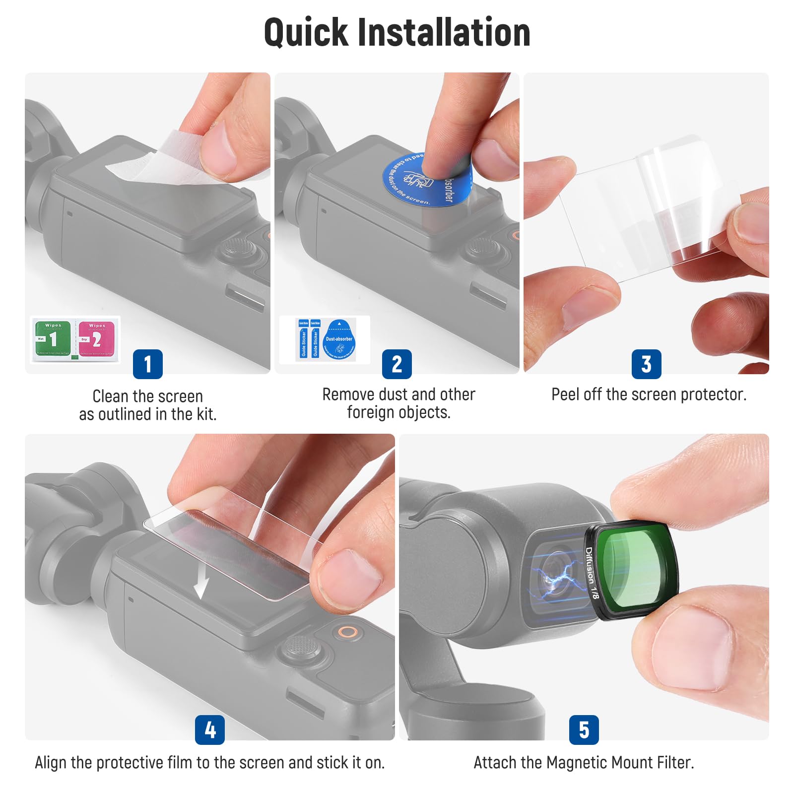 Foto 8 pulgar | Filtro Neewer Magnetic Black Mist Diffusion 1/8 Para Dji Osmo Pocket 3 - Venta Internacional.