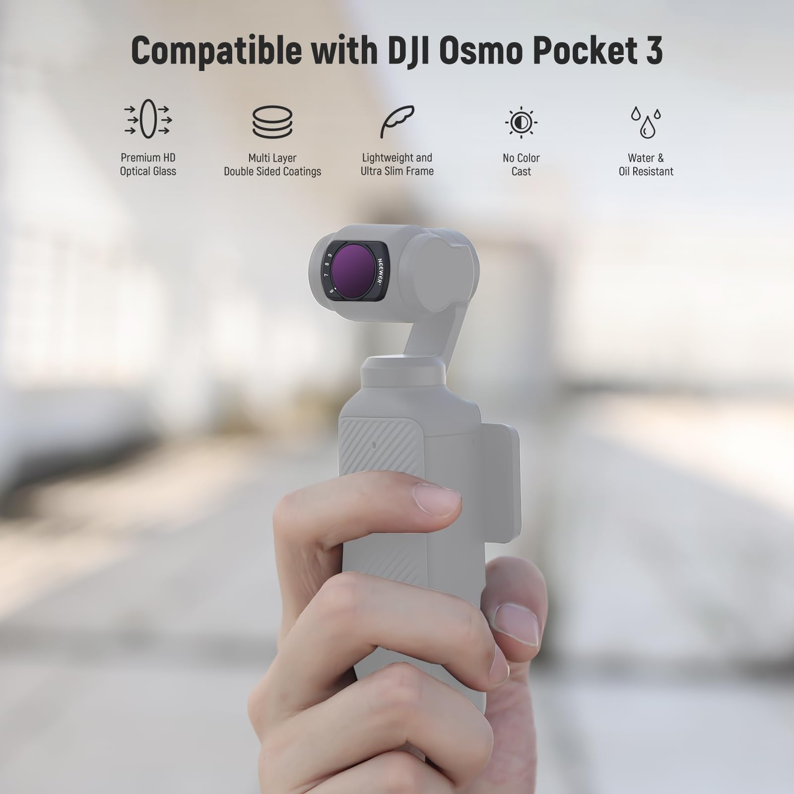 Foto 3 pulgar | Filtro Variable Nd64-512 Neewer Compatible Con Dji Osmo Pocket 3 - Venta Internacional.