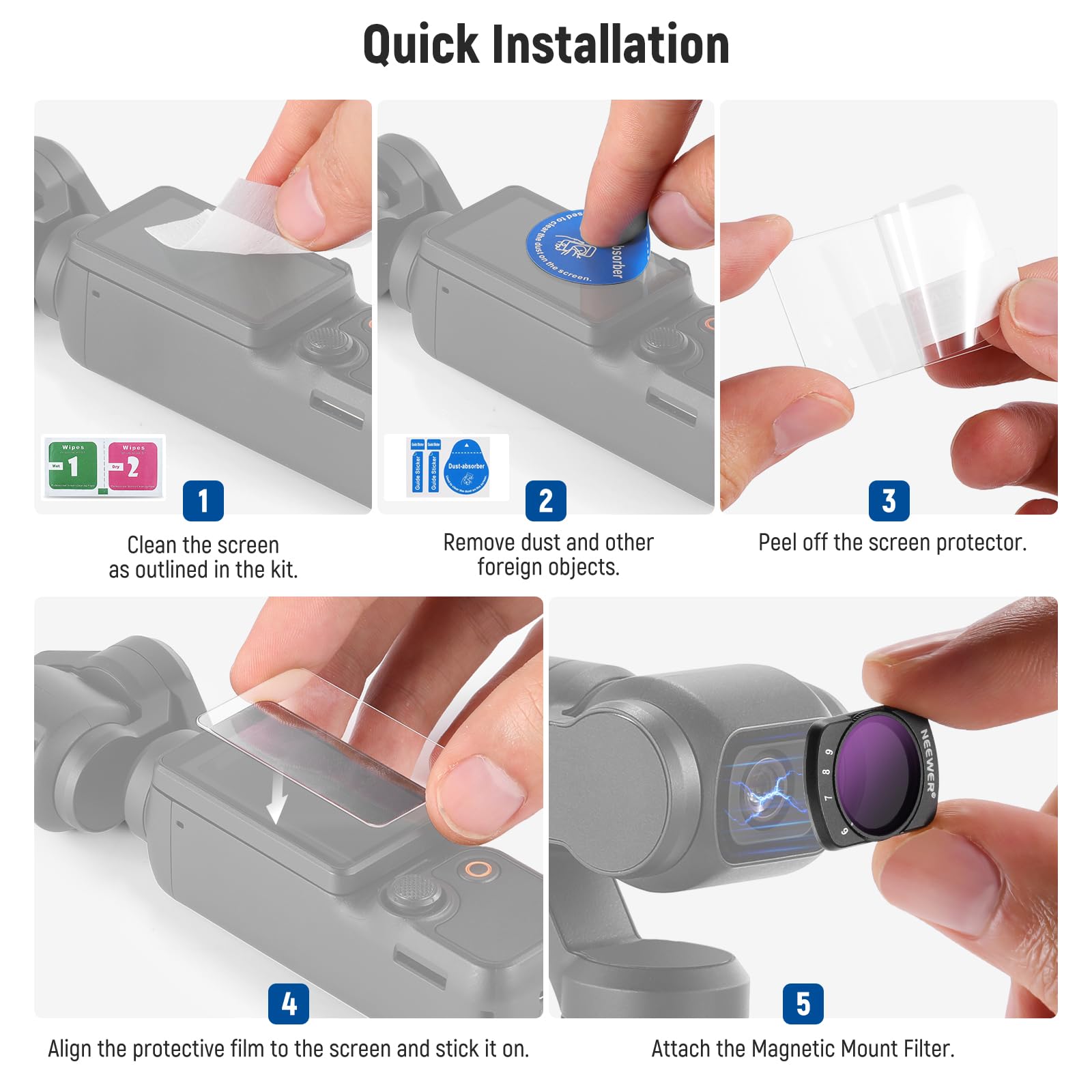 Foto 8 pulgar | Filtro Variable Nd64-512 Neewer Compatible Con Dji Osmo Pocket 3 - Venta Internacional.