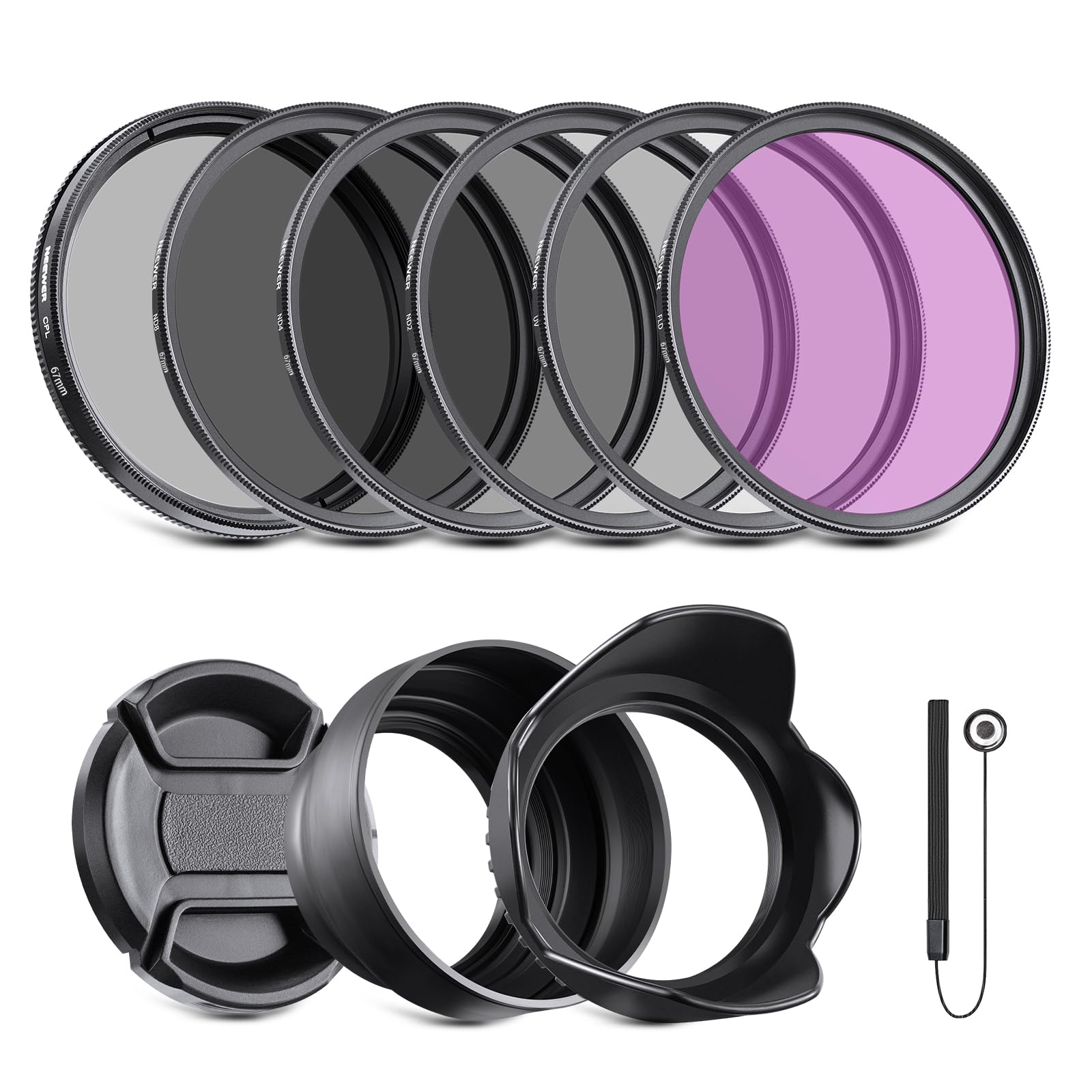 Foto 2 pulgar | Kit De Filtros Neewer 67 Mm Nd2 Nd4 Nd8 Uv Fld Cpl Con Accesorios - Venta Internacional.