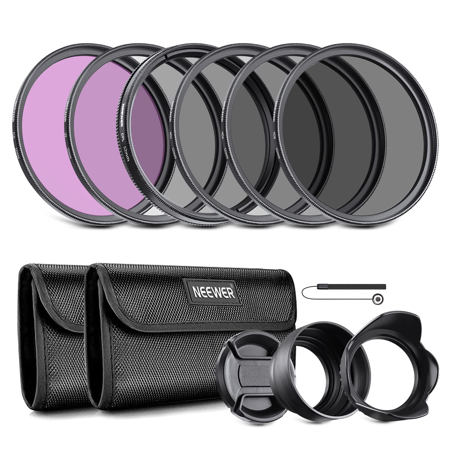 Foto 2 pulgar | Kit De Filtros De Lentes Neewer De 52 Mm Uv Cpl Fld Nd2 Nd4 Nd8 Con Capucha - Venta Internacional.