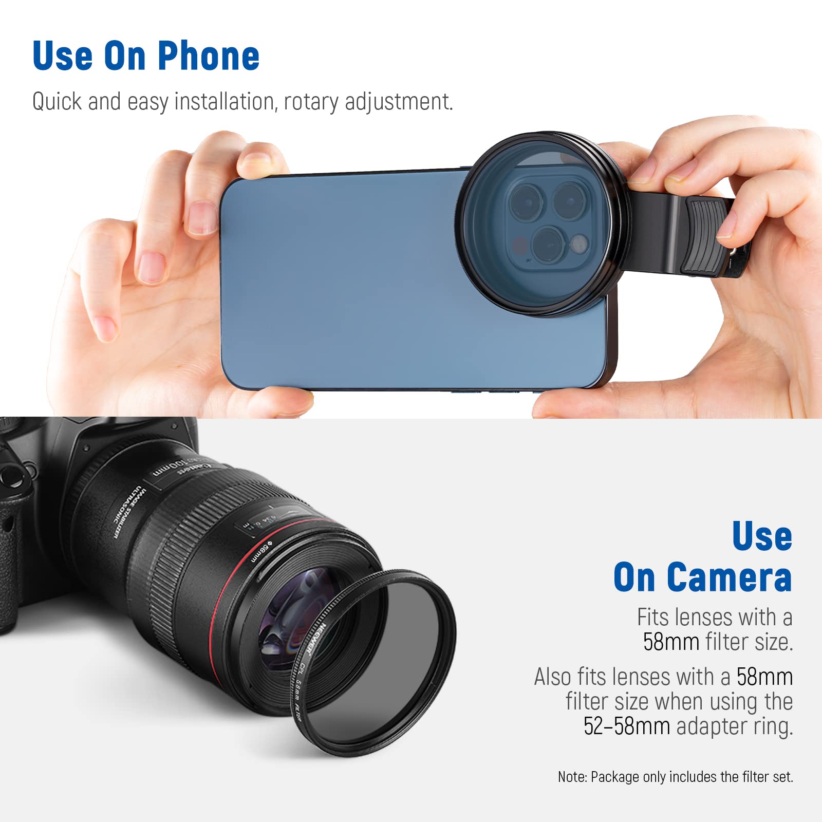 Foto 7 pulgar | Kit De Filtros De Lentes Neewer De 58 Mm Con Clip Para Teléfono Móvil Para Iphone - Venta Internacional.