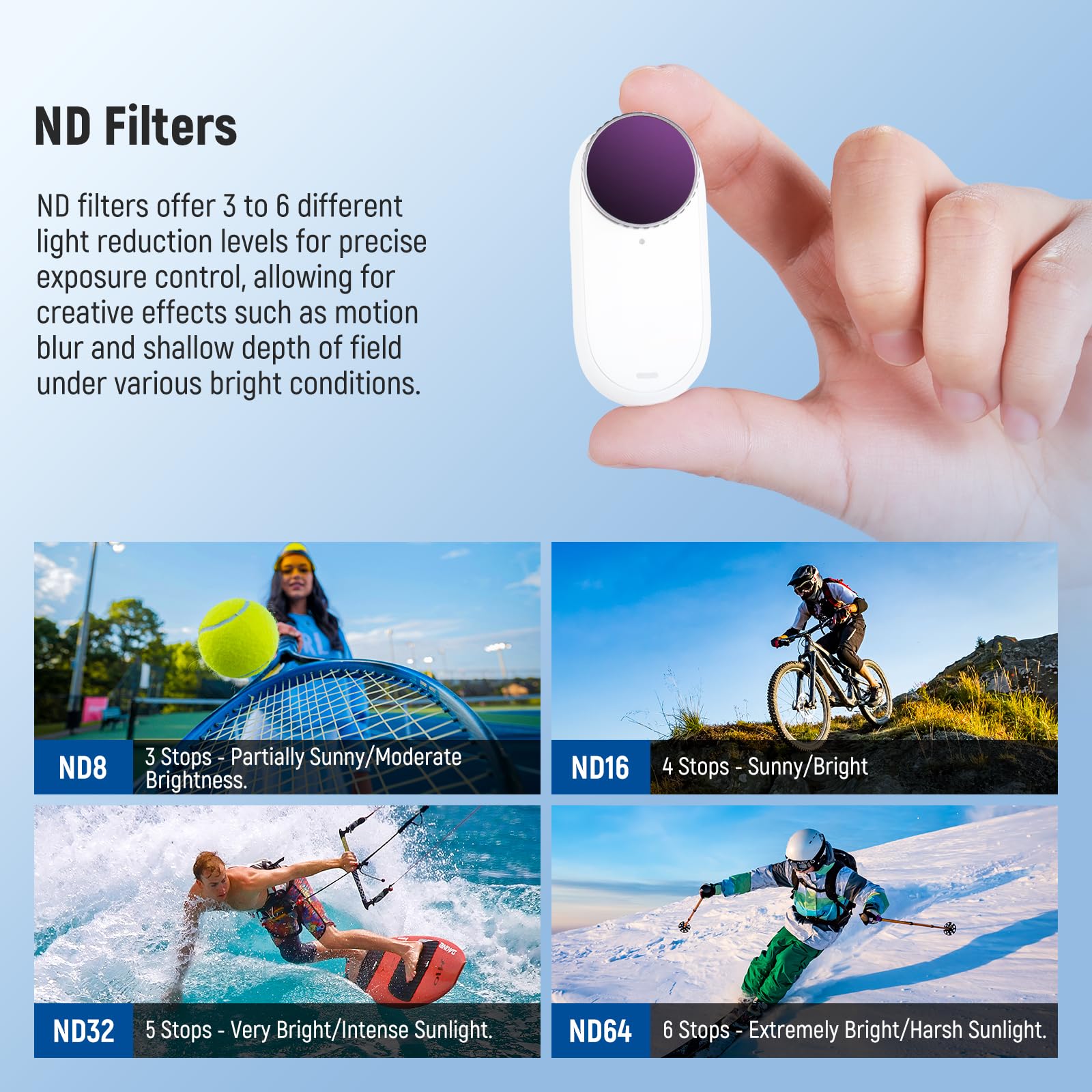 Foto 6 pulgar | Kit De Filtros Neewer Nd Compatible Con Insta360 Go 3s Con Funda - Venta Internacional.