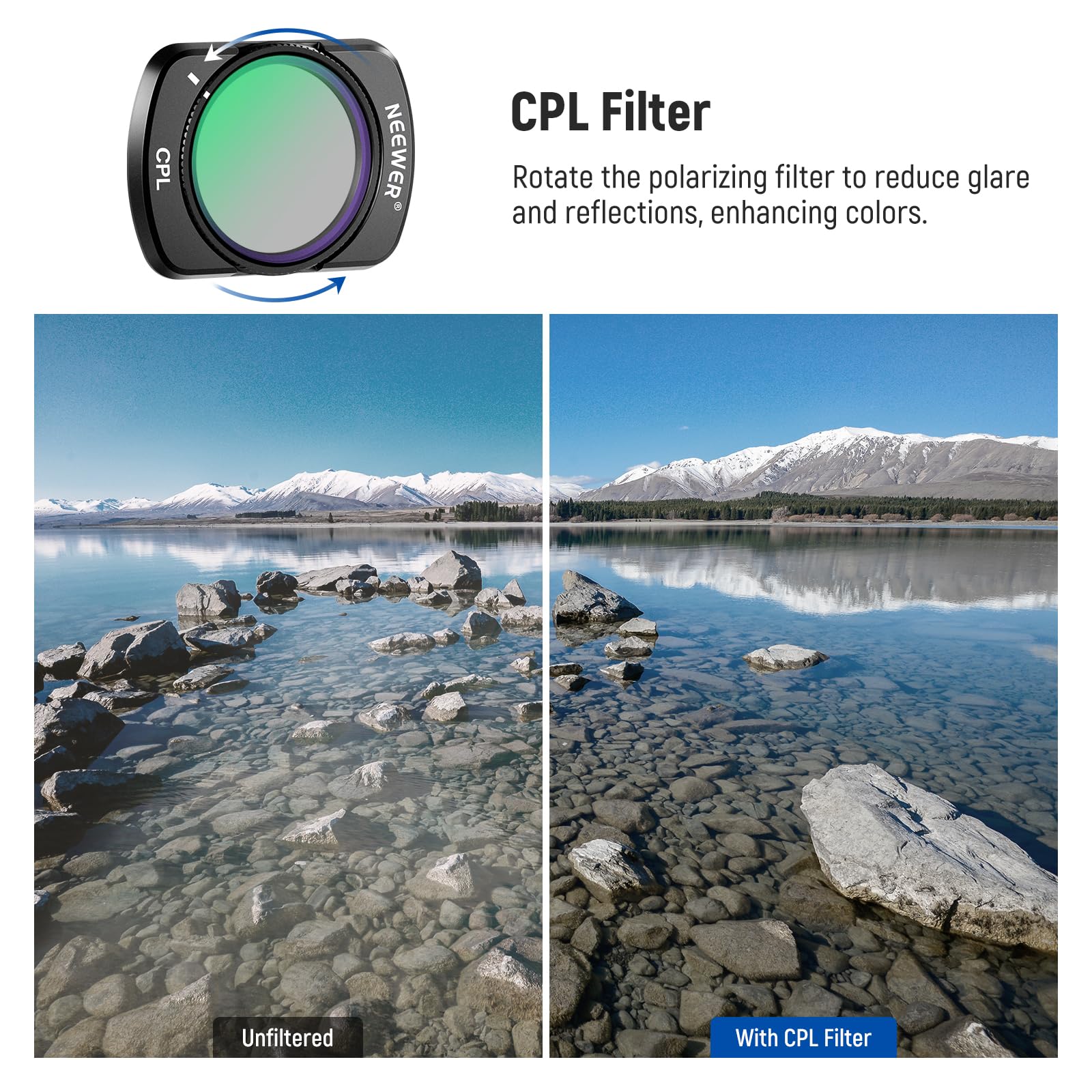Foto 3 | Kit De Filtros Cpl Neewer Magnetic Para Dji Osmo Pocket 3 Con 2 Protectores - Venta Internacional.