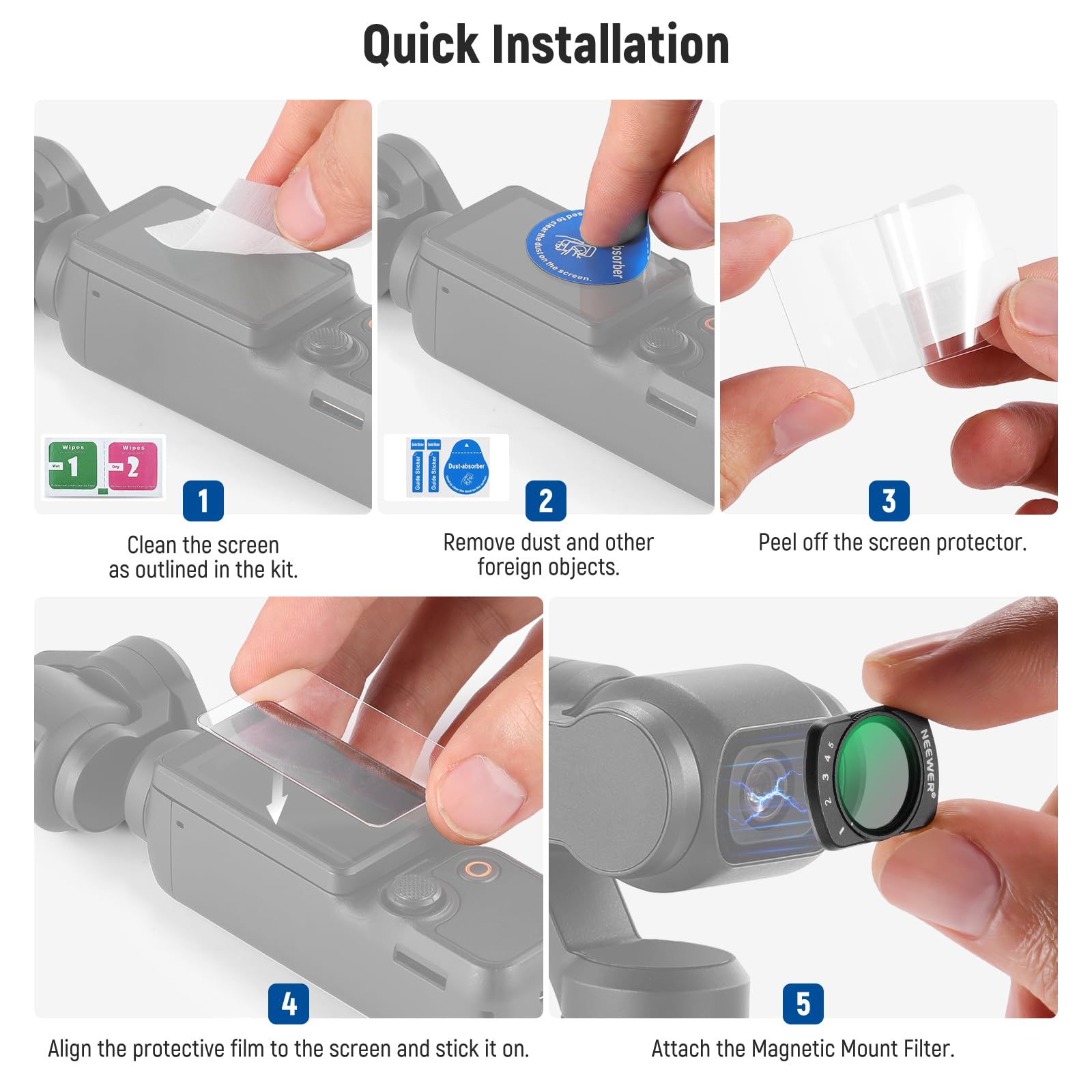 Foto 8 pulgar | Filtro Variable Nd2-32 Neewer Compatible Con Dji Osmo Pocket 3 - Venta Internacional.