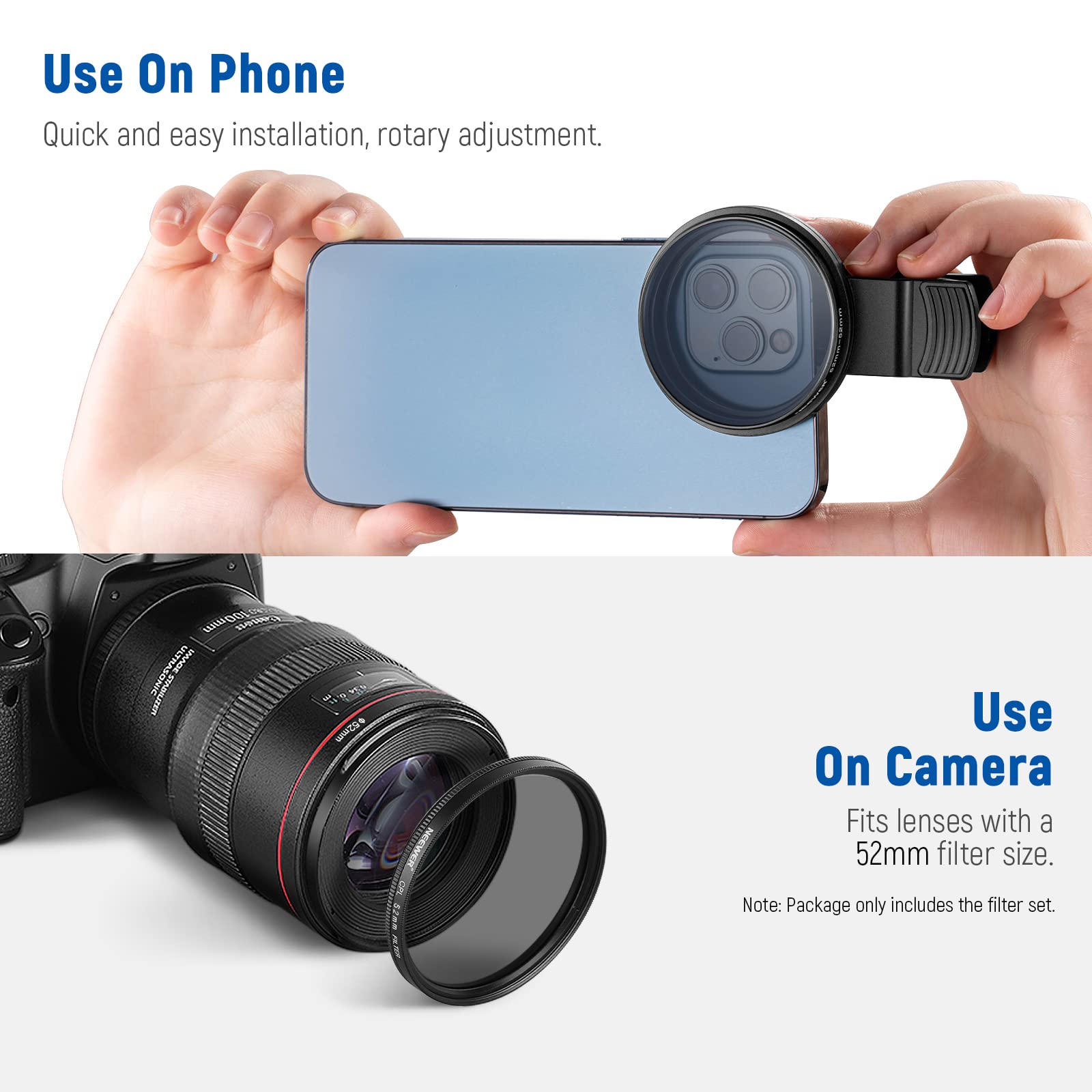 Foto 5 | Juego De Filtros Neewer De 52 Mm Nd+cpl + Effect Con Pinza Móvil Para Lentes - Venta Internacional.
