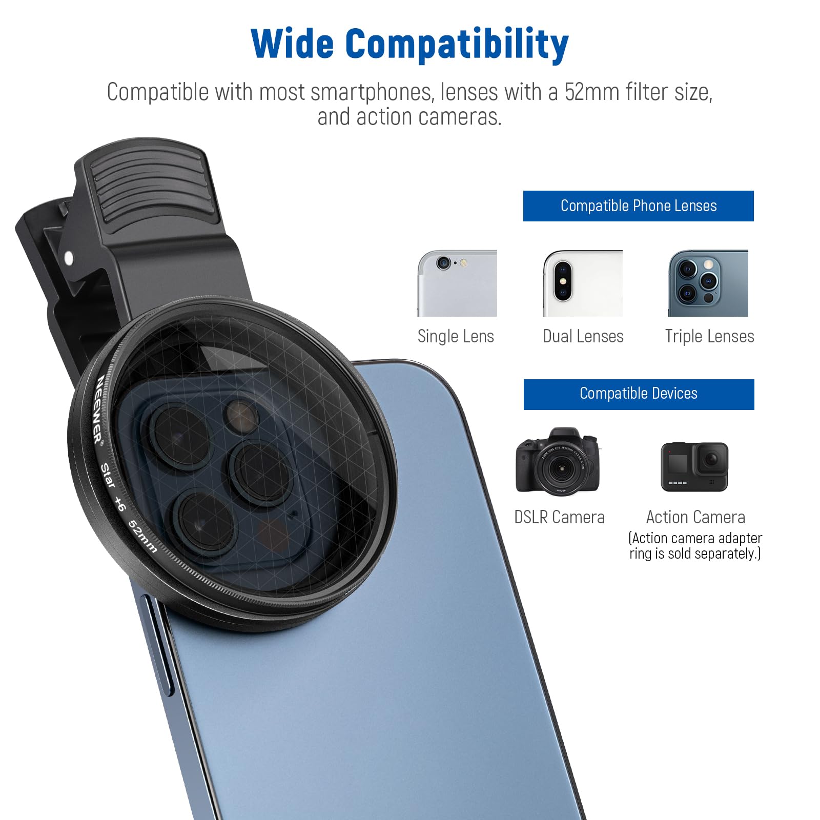 Foto 6 | Juego De Filtros Neewer De 52 Mm Nd+cpl + Effect Con Pinza Móvil Para Lentes - Venta Internacional.