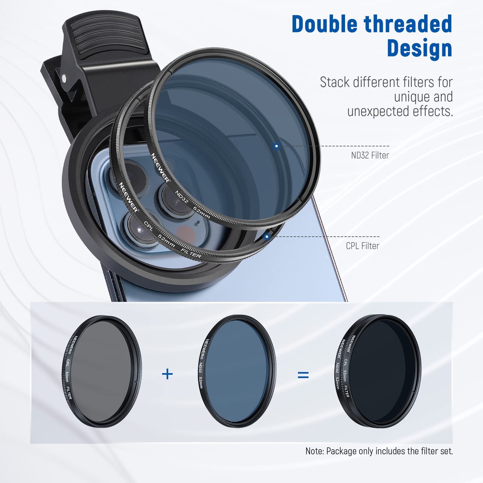 Foto 7 | Juego De Filtros Neewer De 52 Mm Nd+cpl + Effect Con Pinza Móvil Para Lentes - Venta Internacional.