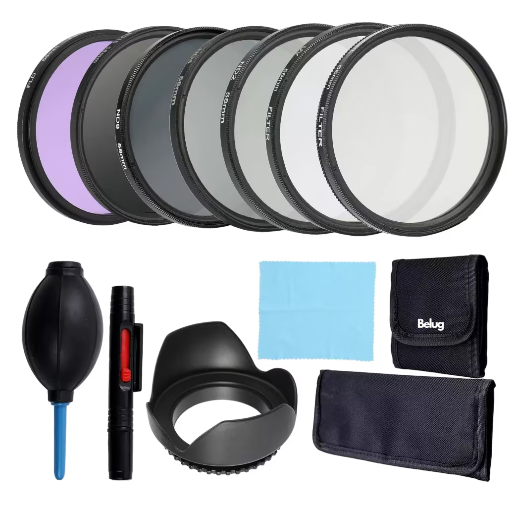 Kit De Filtro De Lente De Cámara Belug Uv+ Cpl + Fld Filtro 58 Mm Negro Upc/isbn/ean