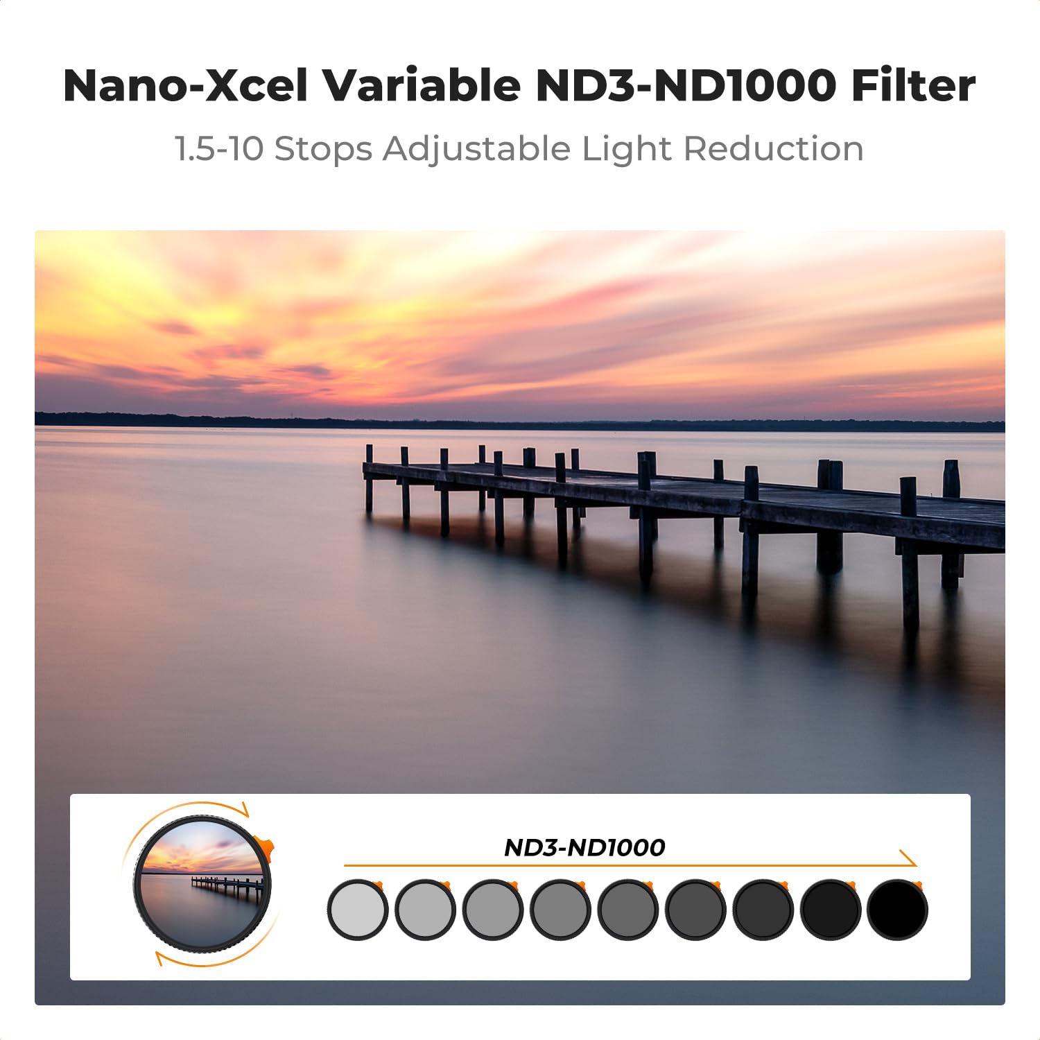 Foto 3 pulgar | Filtro De Lente Nd Variable K&f Concept 55 Mm Nd3-nd1000 - Venta Internacional.