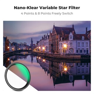 Foto 2 | Filtro Star K&f Concept Variable De 82 Mm Con 4 A 8 Puntos Para Cámara - Venta Internacional.