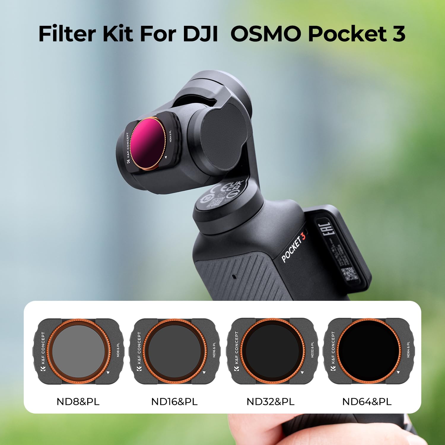 Foto 3 pulgar | Set De Filtros K&f Concept Magnetic Nd Polarizados Para Dji Osmo Pocket 3 - Venta Internacional.
