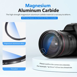 Foto 6 | Filtro De Protección Uv Neewer 67mm Mrc Para Lente De Cámara - Venta Internacional.