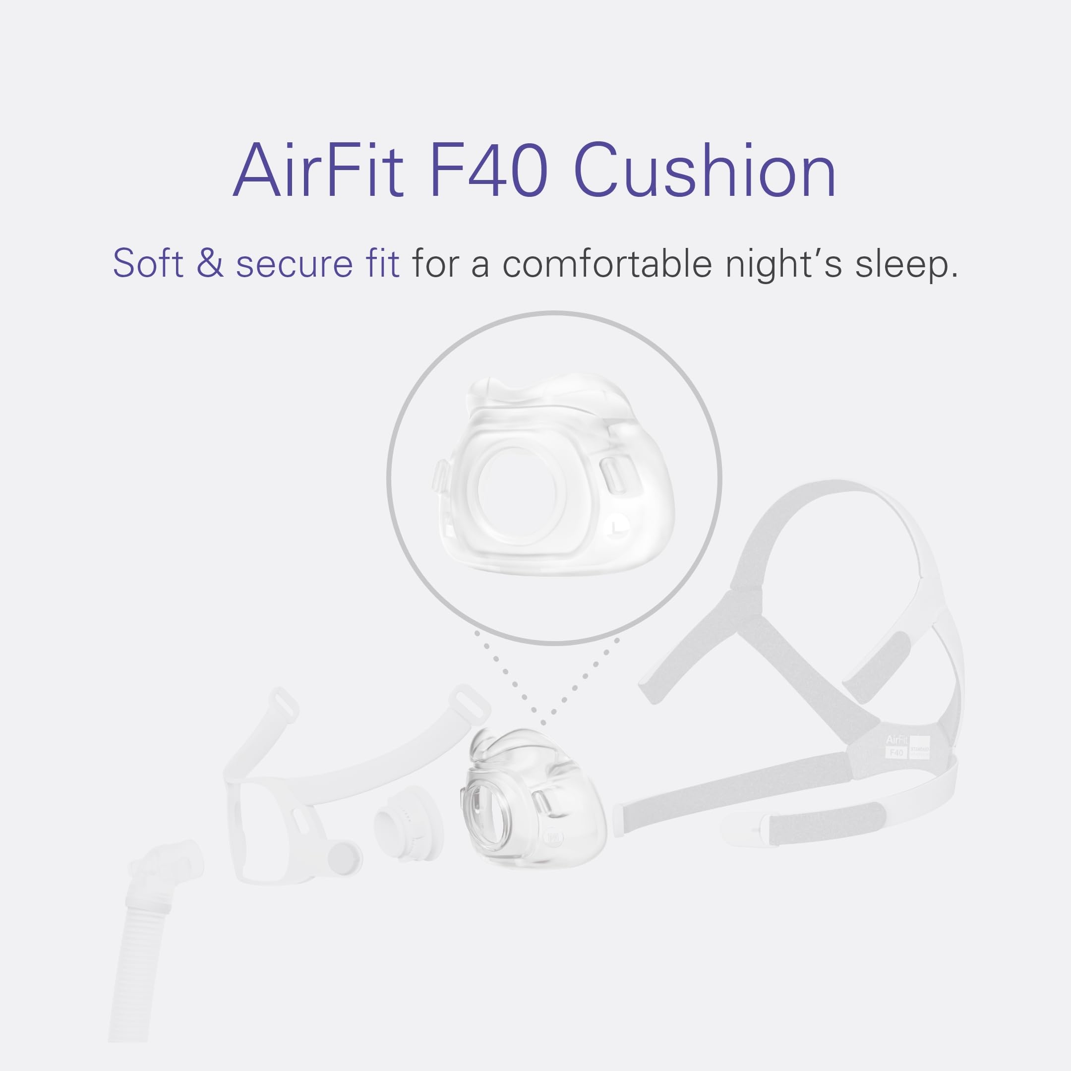 Foto 4 pulgar | Cojín De Repuesto Resmed Airfit F40 Integral, Tamaño Grande - Venta Internacional.