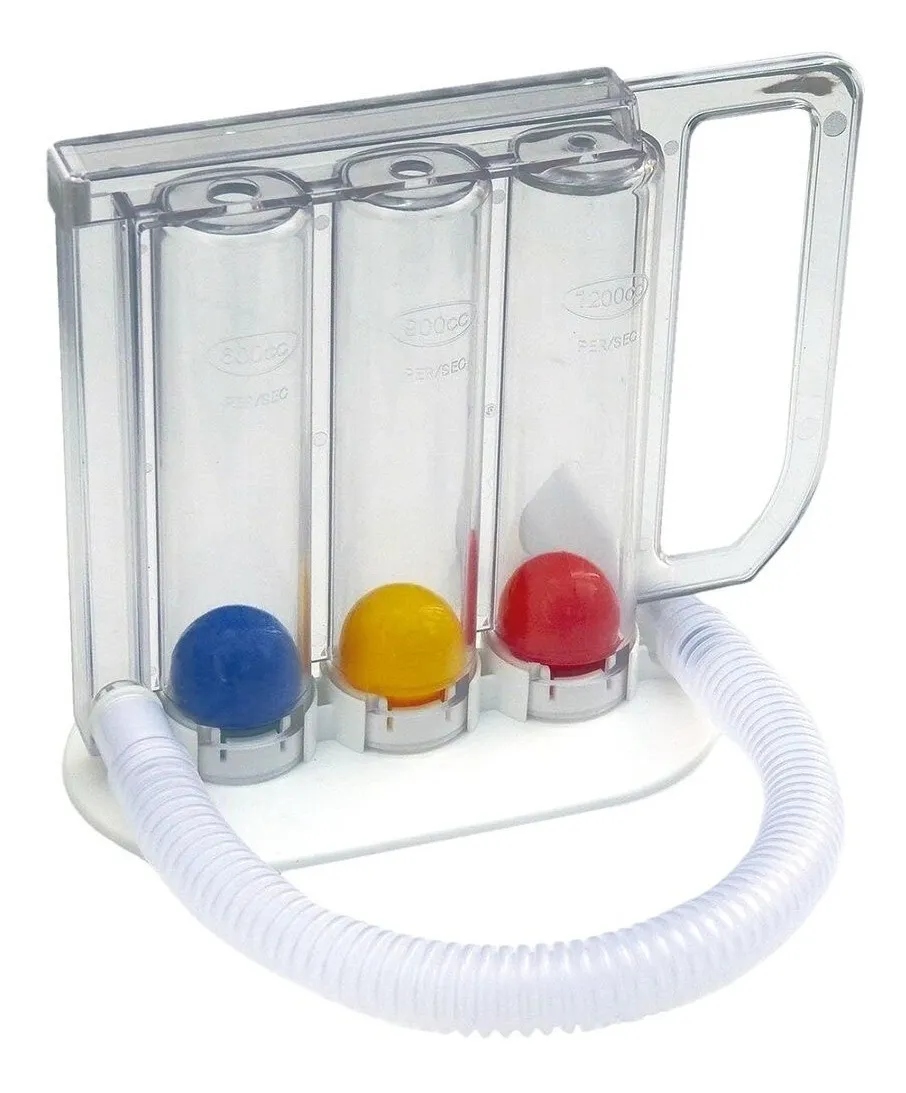 Inspirómetro Ejercitador Pulmonar Respiratorio Polymed 2041 Blanco