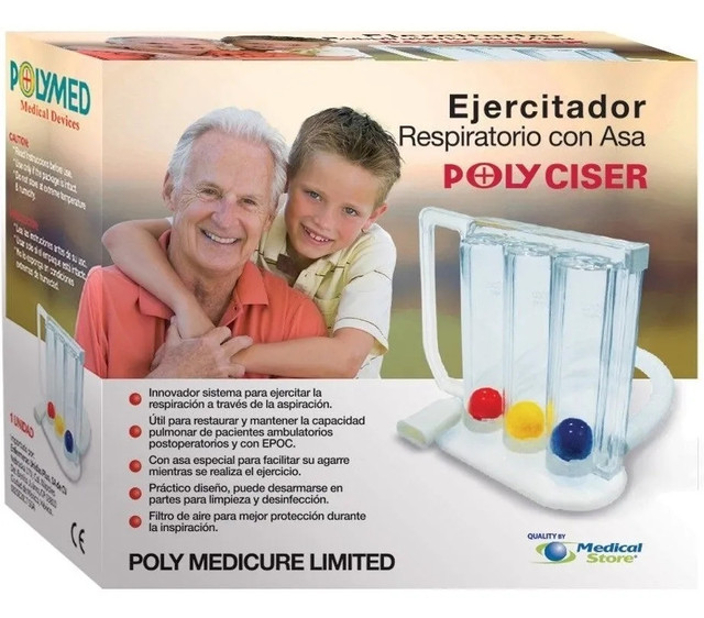 Foto 3 | Inspirómetro Ejercitador Pulmonar Respiratorio Polymed 2041 Blanco