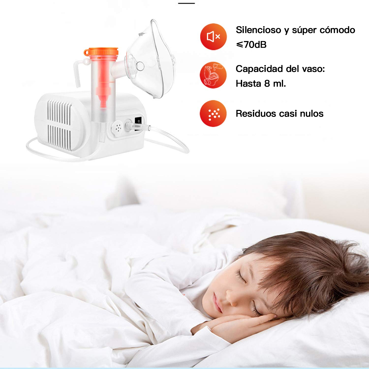 Foto 4 | Nebulizador Silencioso Eléctrico Sangkee 2 Mascaras