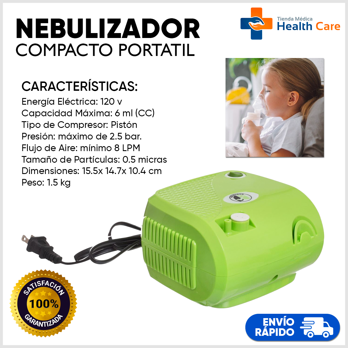 Foto 7 pulgar | Nebulizador Medimetrics para Adulto y Niños