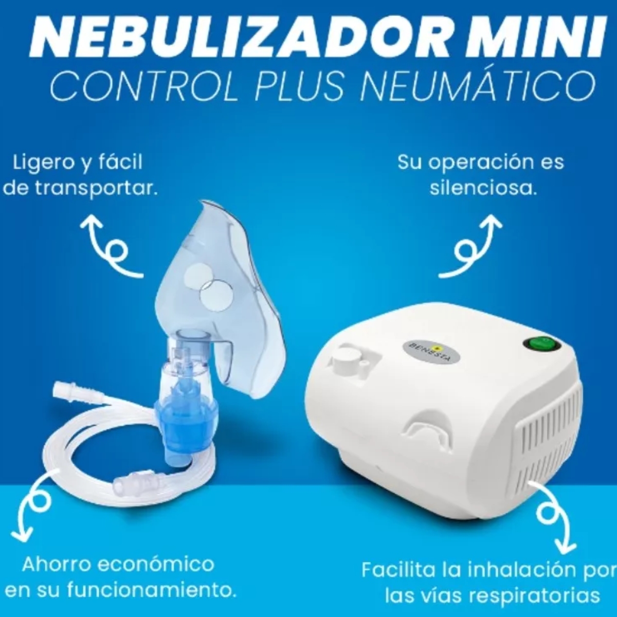 Foto 4 pulgar | Nebulizador De Compresor Benesta Color Blanco Portatil