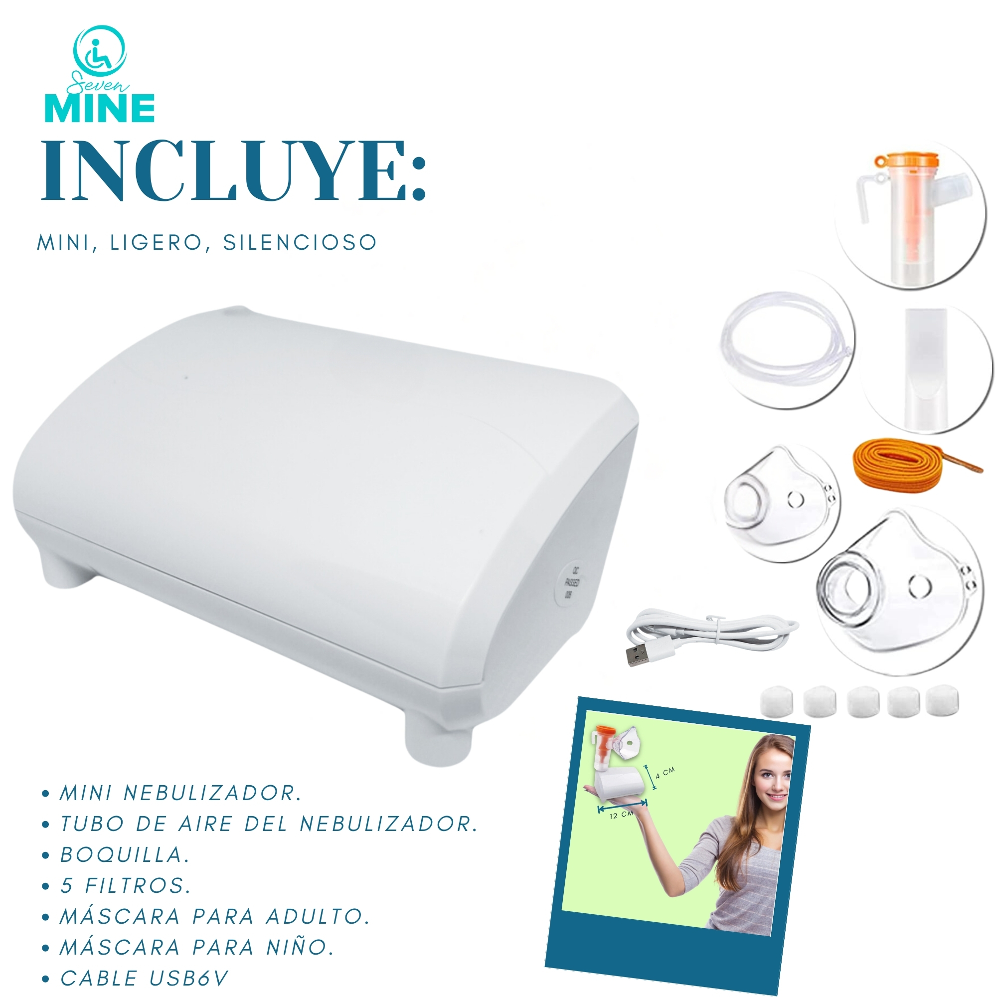 Foto 5 | Mini Nebulizador Portátil Para Niños, Adultos Y Mascotas