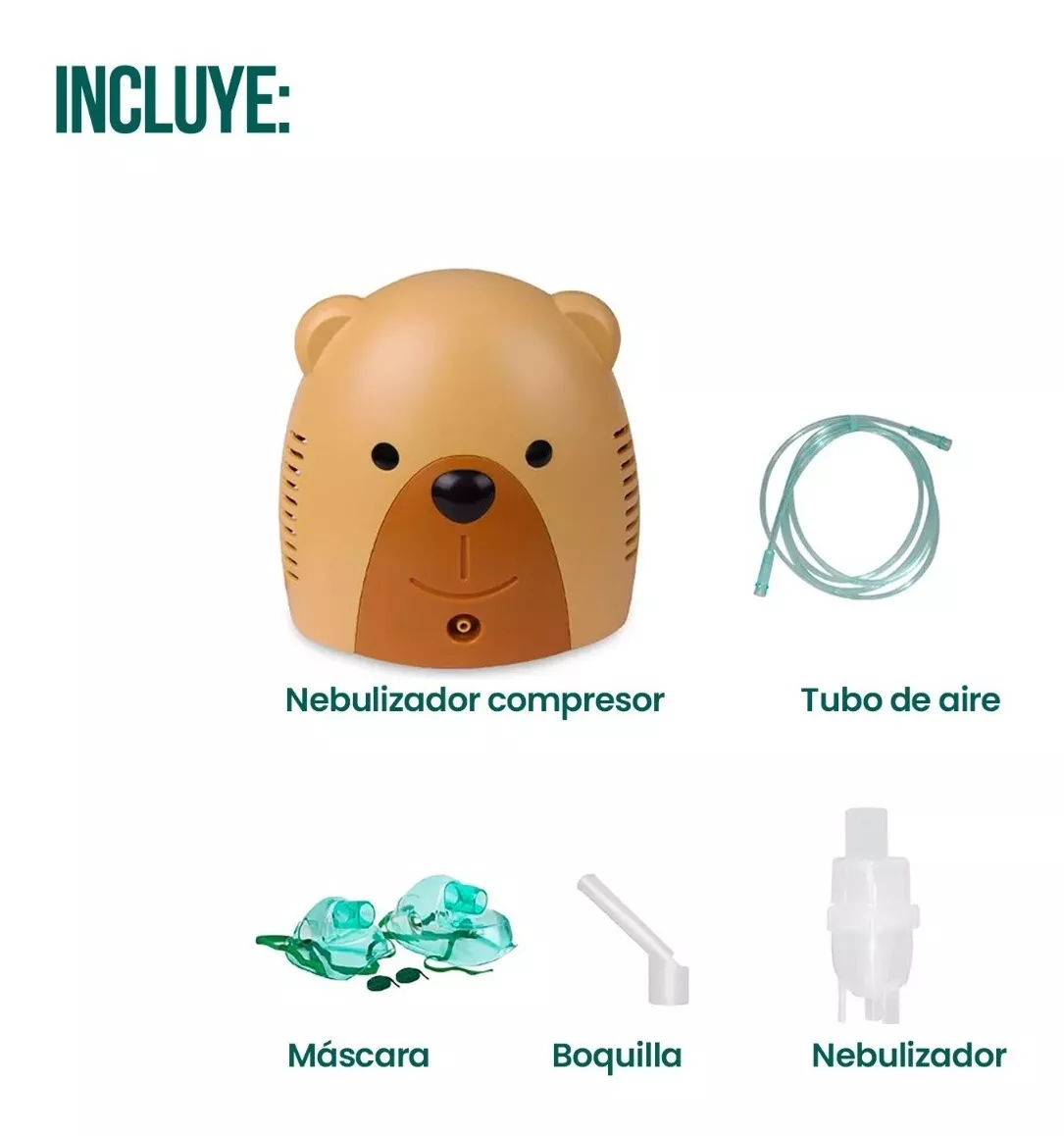 Foto 5 | Nebulizador Infantil Compresor Portátil Bebés, Niños | Oso