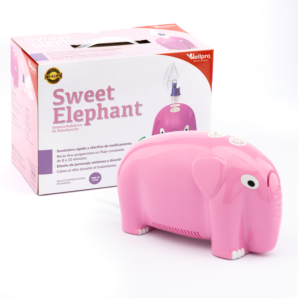 Nebulizador Wellpro Pediátrico Elefante Rosa