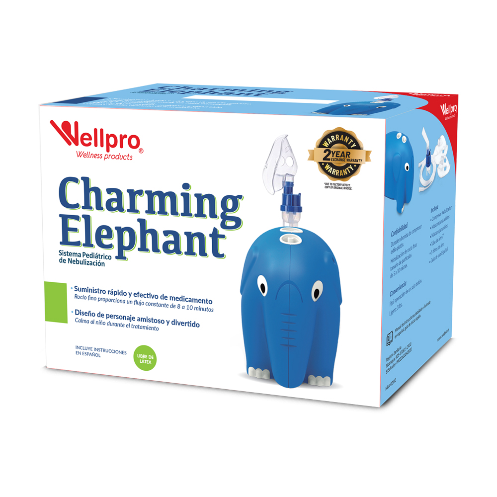 Nebulizador Wellpro Pediátrico Elefante Celeste